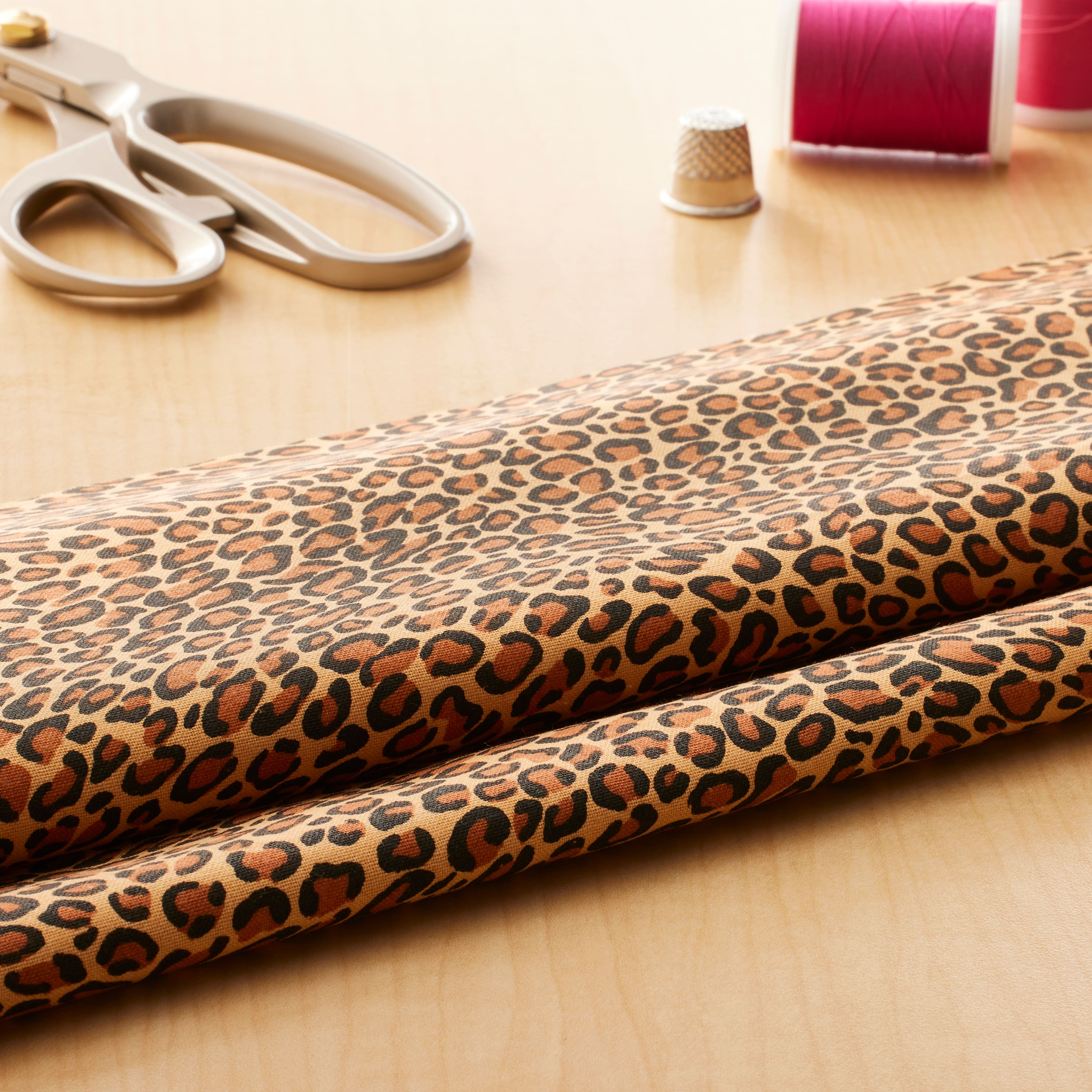Leopard Print Cotton Fabric by Loops &#x26; Threads&#xAE;