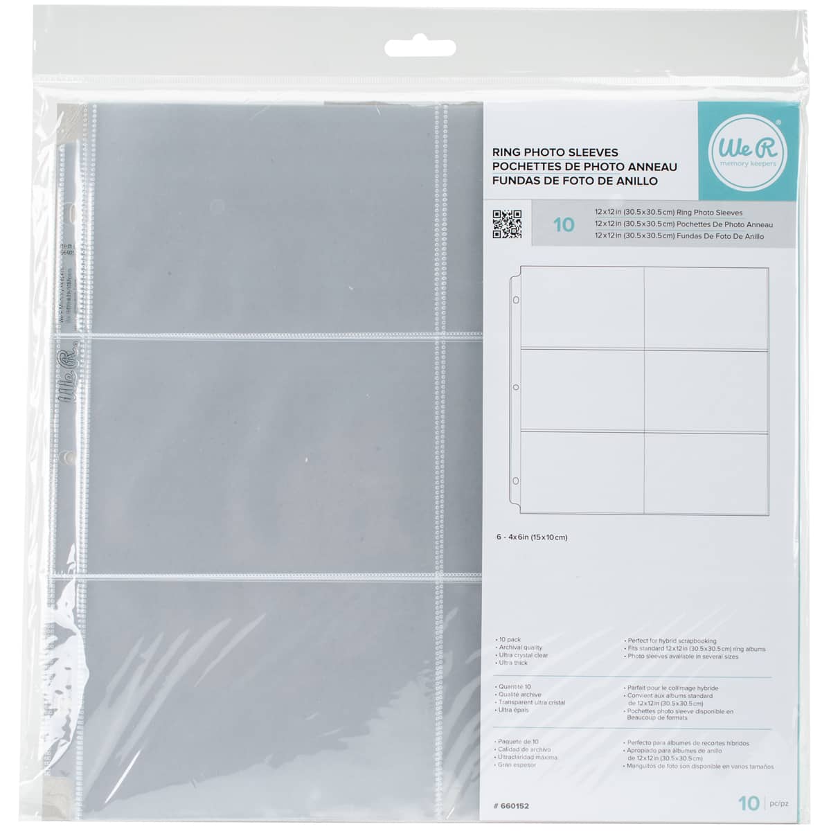 We R Memory Keepers&#xAE; 12&#x22; x 12&#x22; Ring Photo Sleeves with 4&#x22; x 6&#x22; Pockets