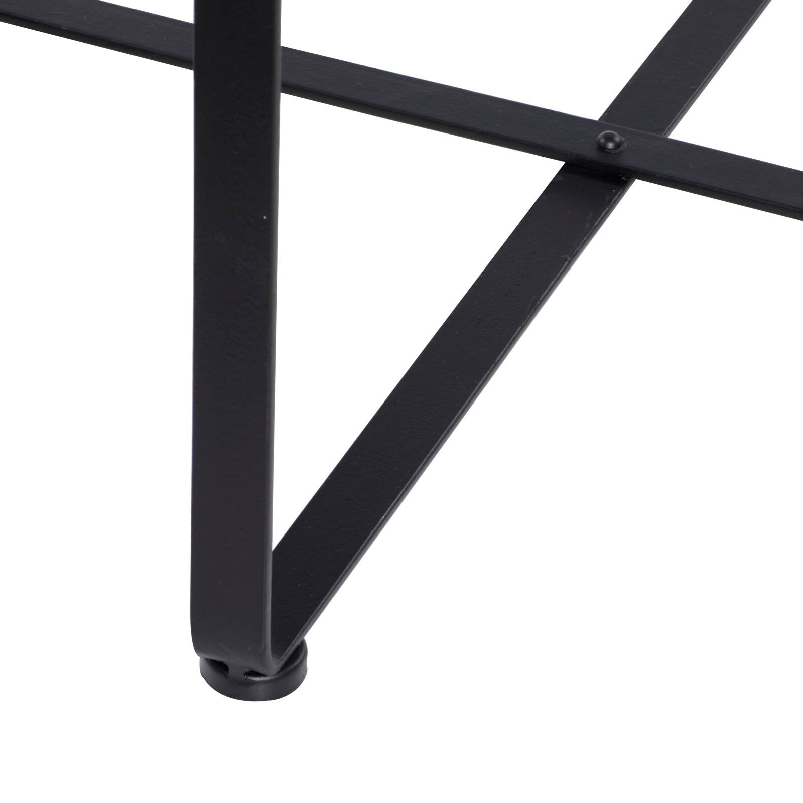 24&#x22; Black Iron Farmhouse Accent Table