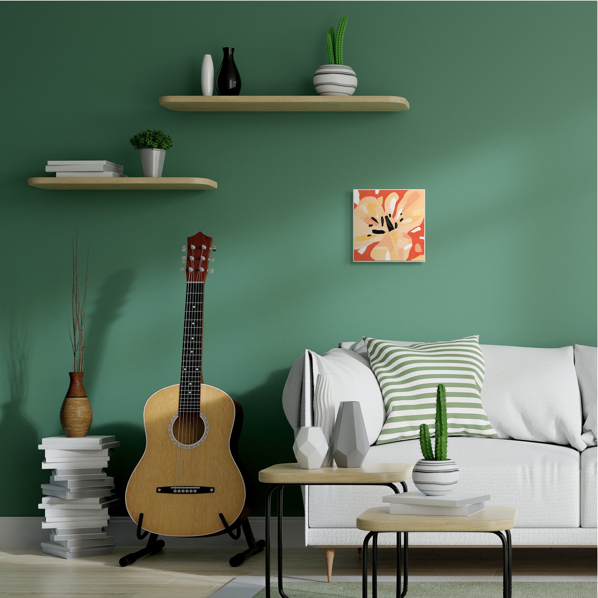 Stupell Industries Tropical Floral Abstract Wooden Wall Plaque