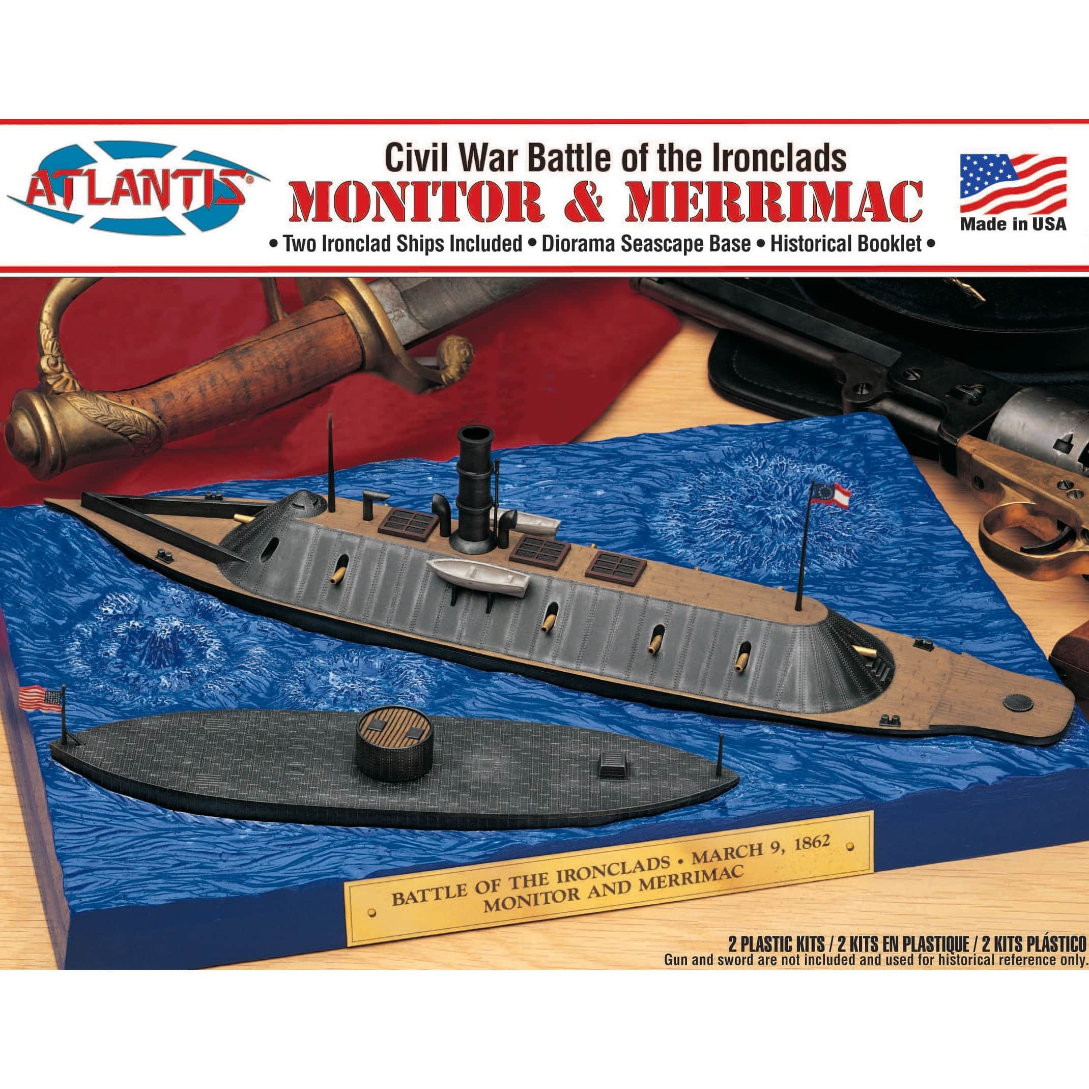 Atlantis® Monitor and Merrimack Civil War Set Plastic Model Kit