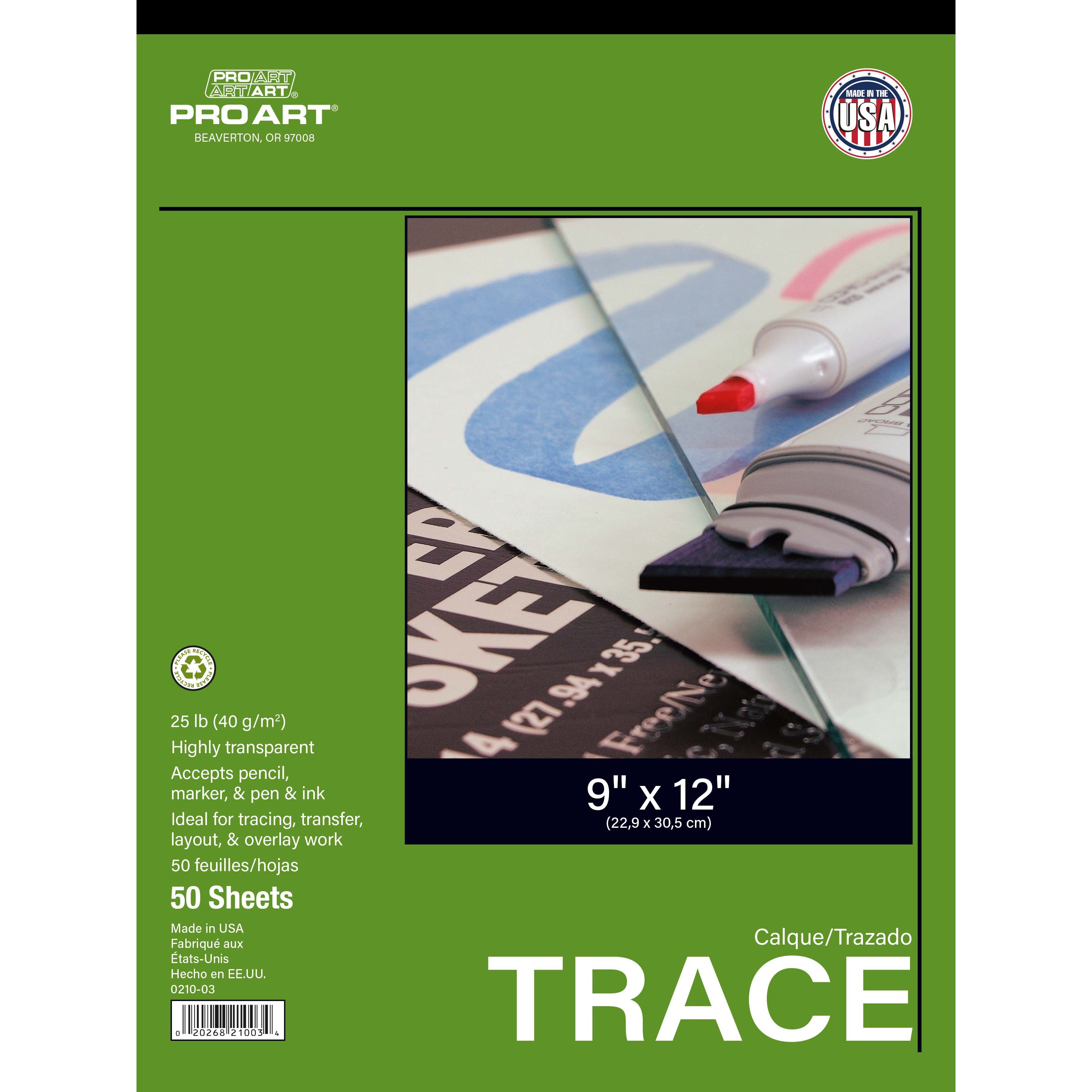 Pro Art&#xAE; Tracing Paper Pad, 9&#x22; x 12&#x22;