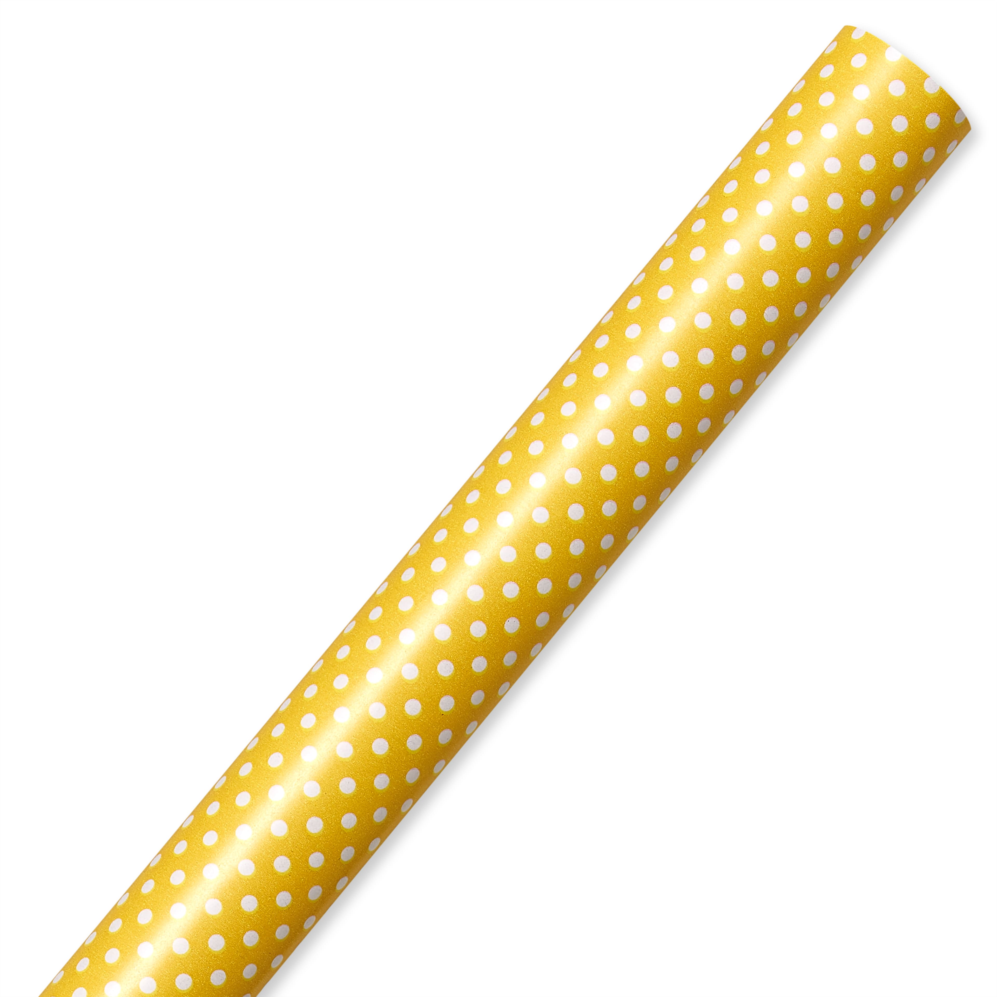 Yellow & White Dotted Gift Wrap by Celebrate It™