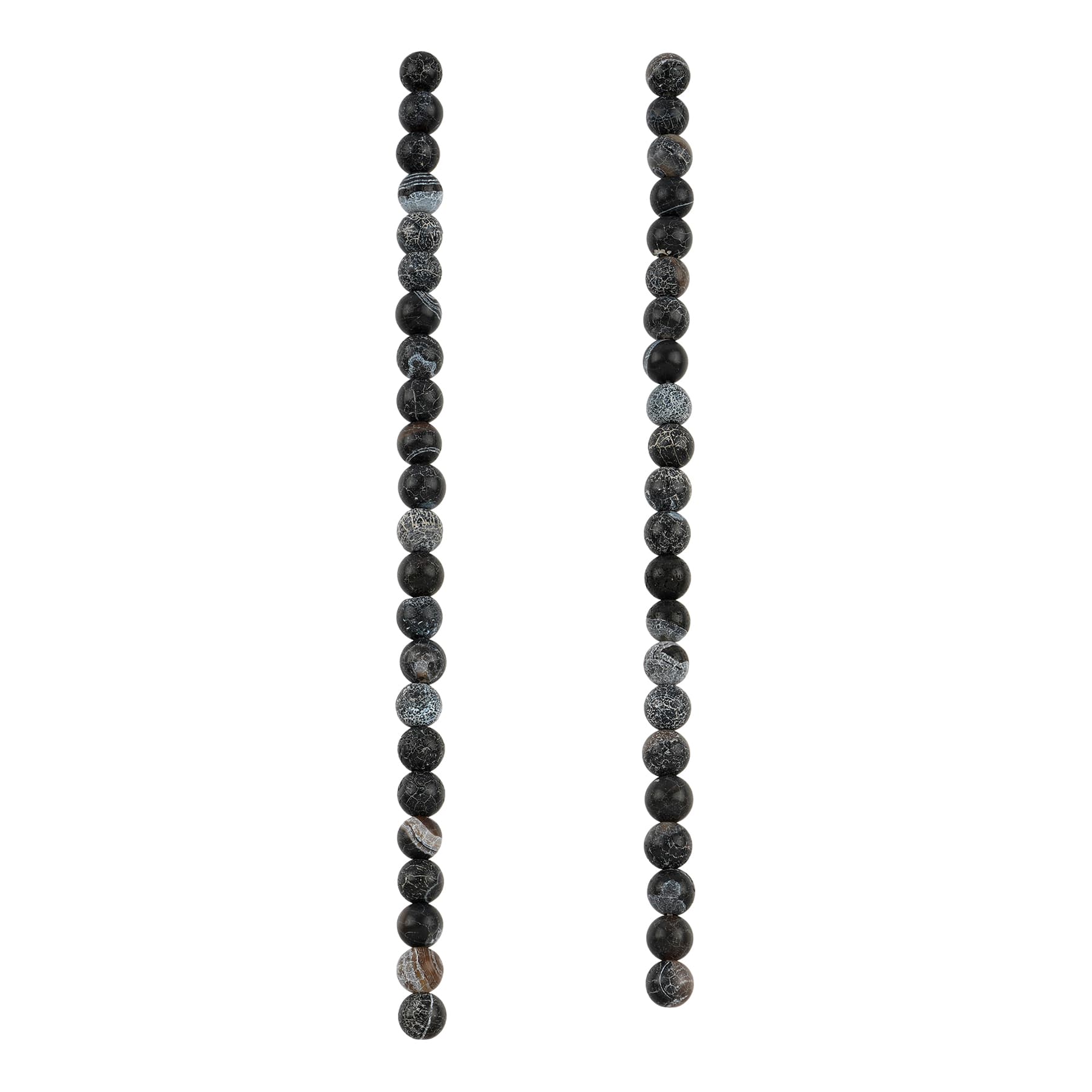 Black Crackle Agate Round Beads, 6mm by Bead Landing&#x2122;