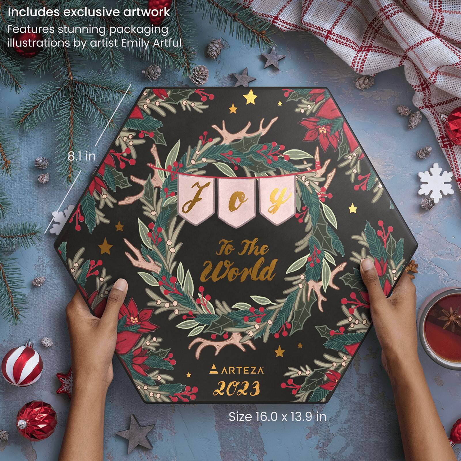 Arteza® 12 Day Joy to the World Fine Art Christmas 2023 Advent Calendar