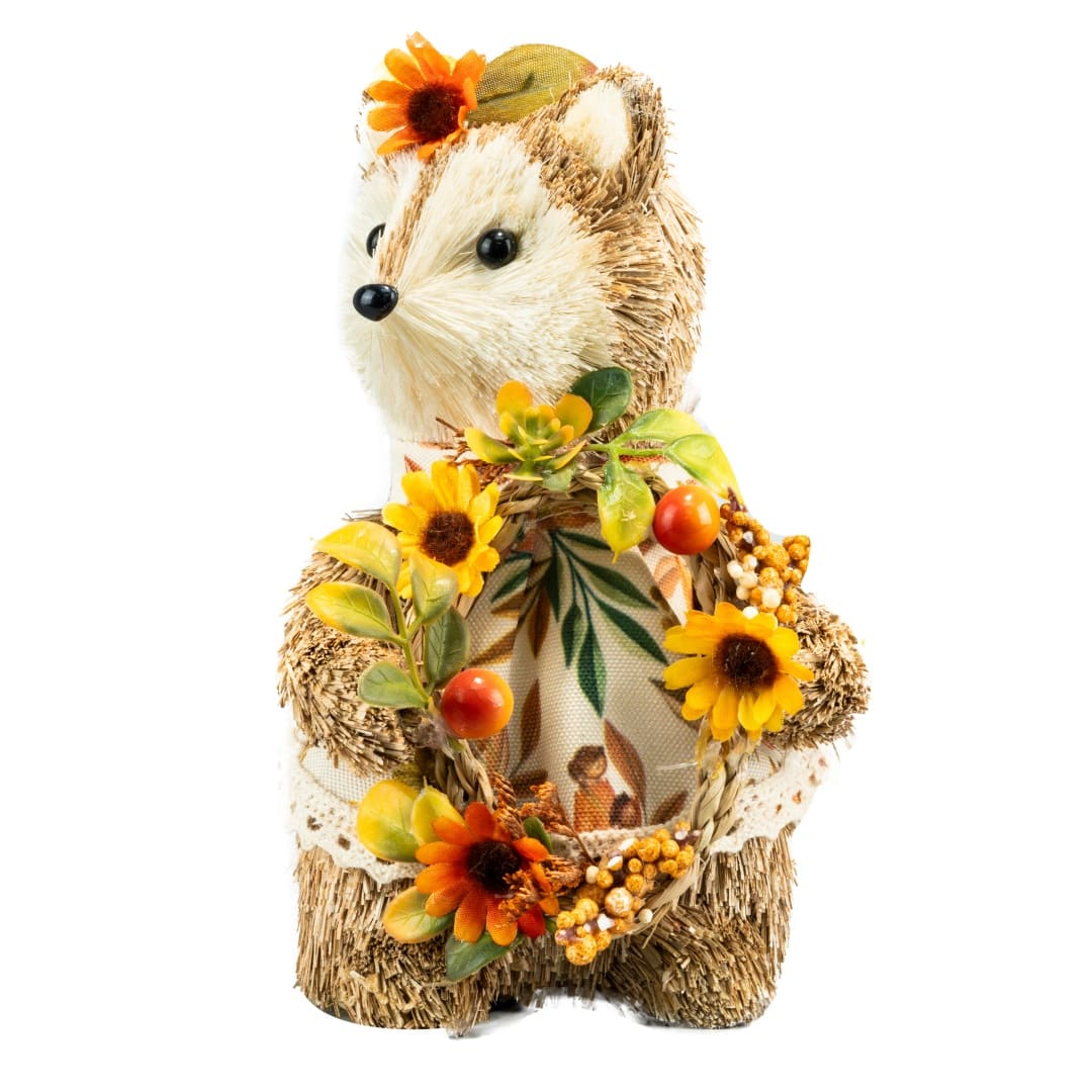 6&#x22; Fox with Sunflower Wreath Natural D&#xE9;cor by Ashland&#xAE;