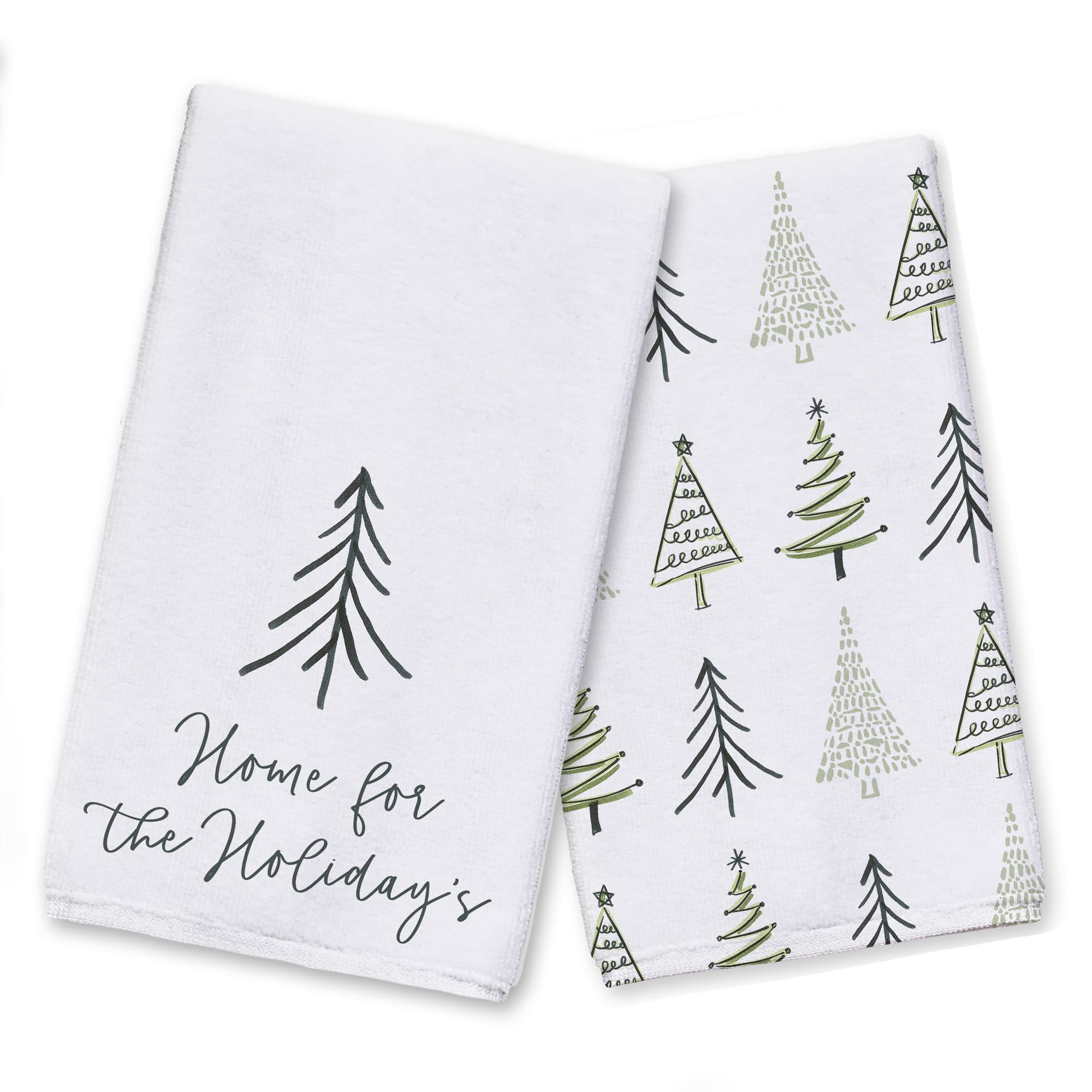 Home For the Holidays Trees Tea Towels - Set of 2