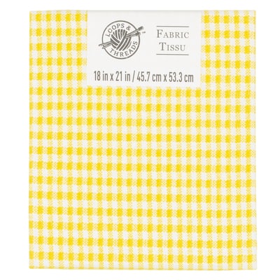 Yellow & White Plaid Cotton Fabric by Loops & Threads™