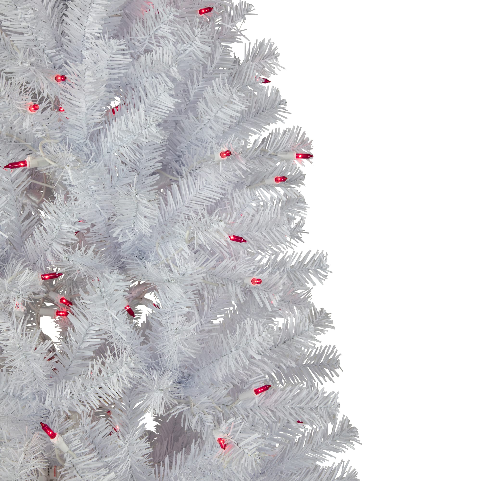 6.5ft. Pre-Lit Slim Geneva White Spruce Artificial Christmas Tree, Pink Lights