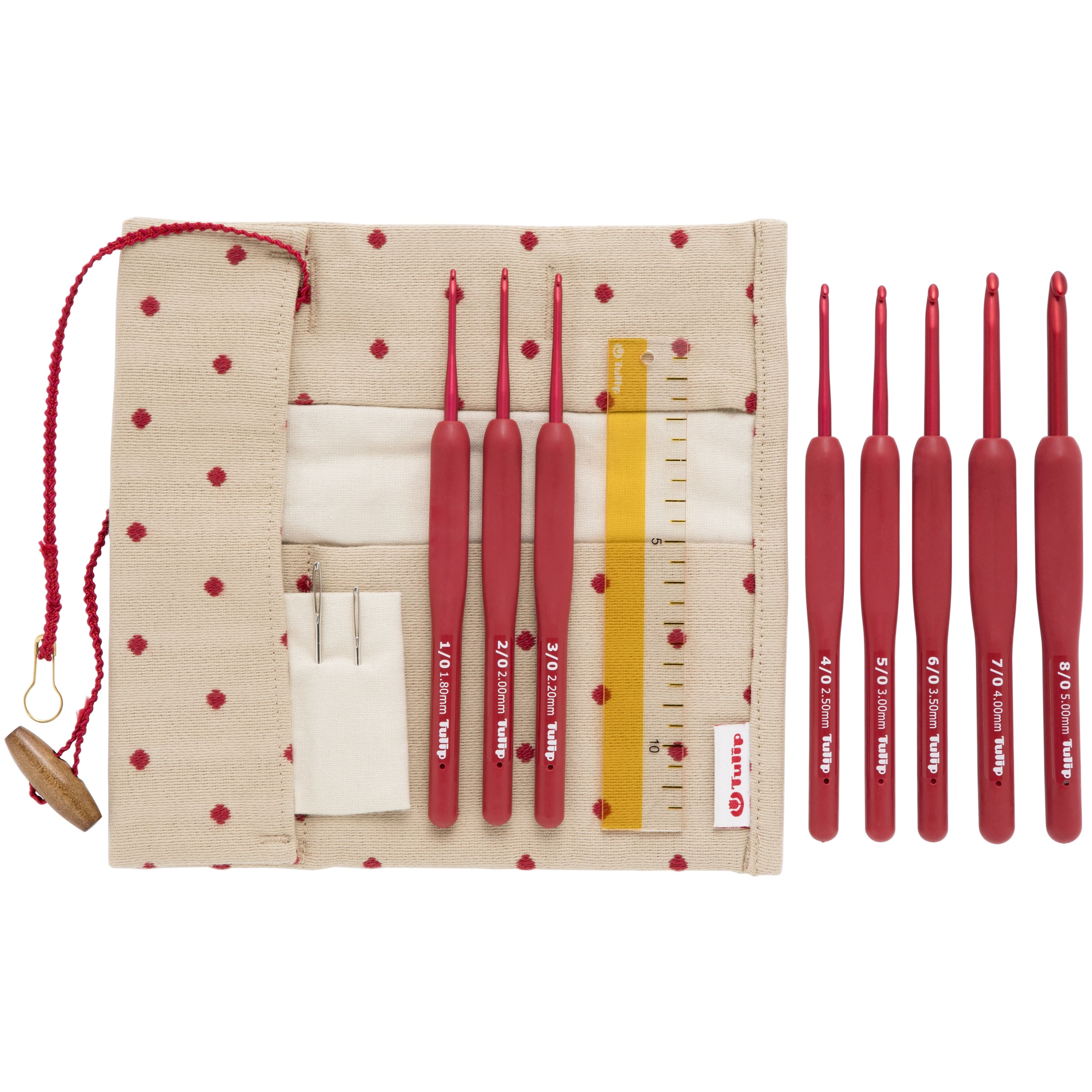 Tulip&#xAE; Etimo Red Crochet Hook with Cushion Grip Set
