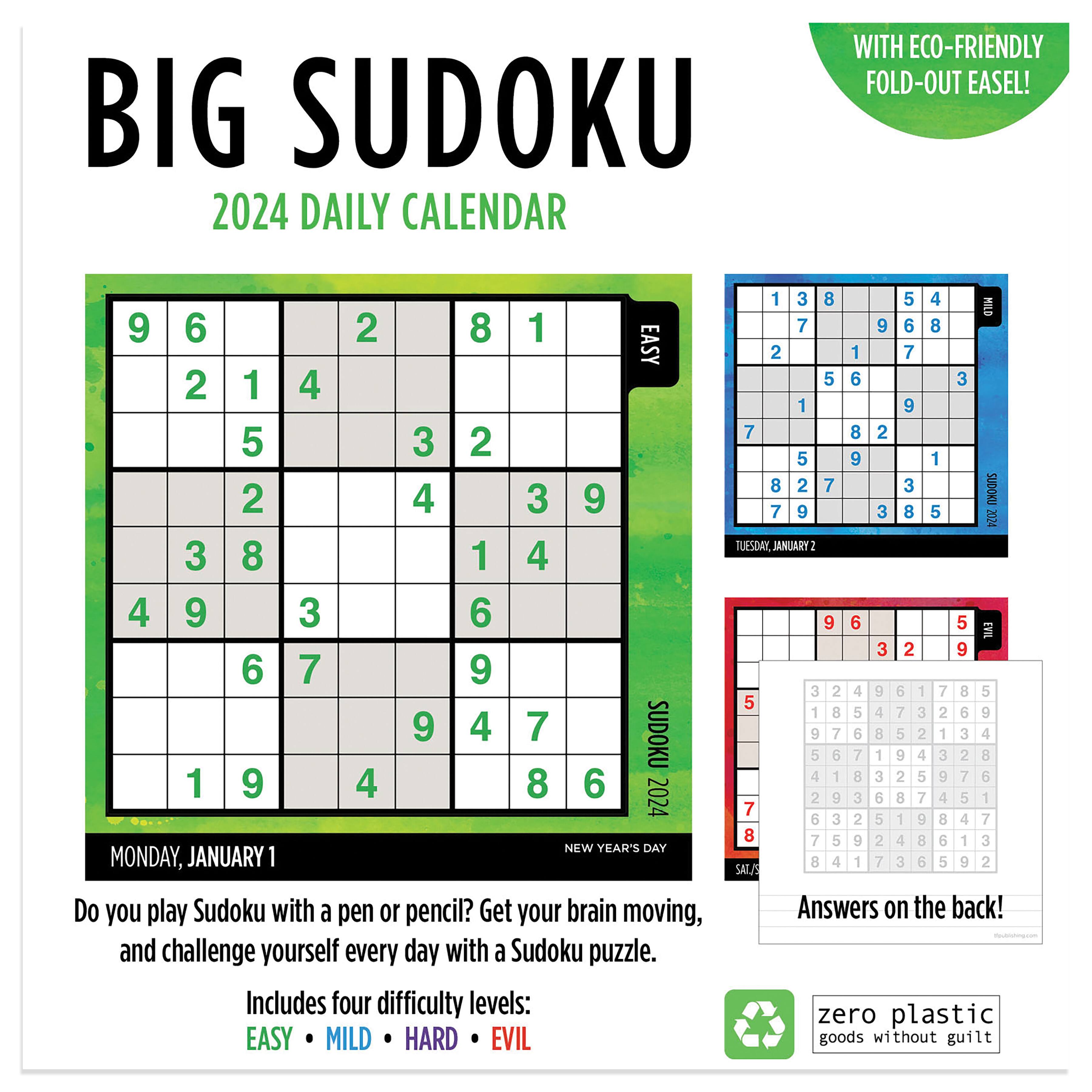 TF Publishing 2024 Sudoku Puzzles Daily Desktop Calendar