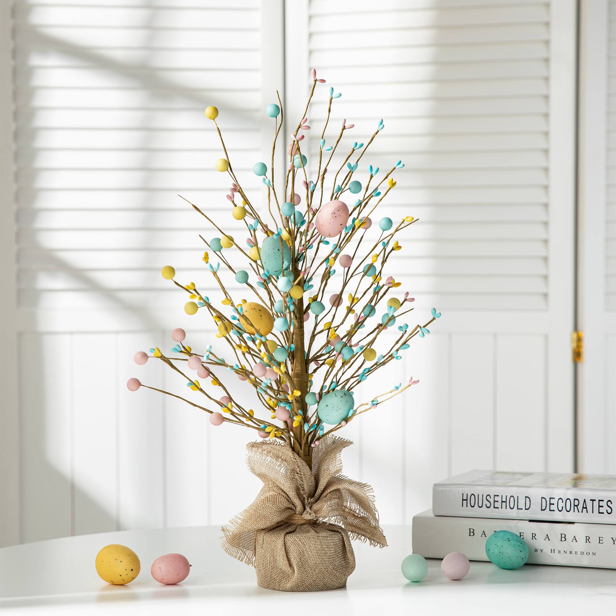 Glitzhome® 18" Easter Eggs Tabletop Tree