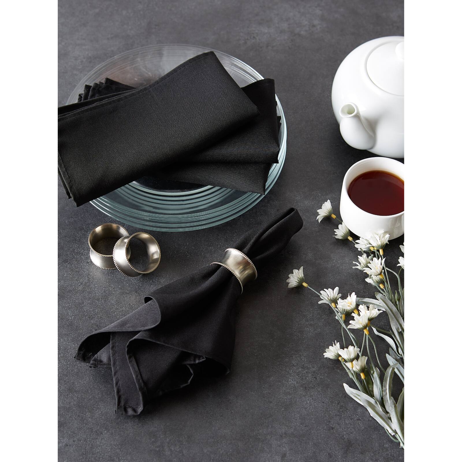 Black Commercial Quality 18&#x22; x 18&#x22; Napkin Set, 12ct.