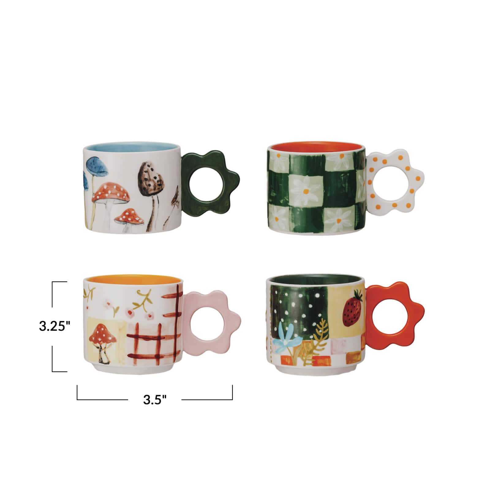 Hello Honey® 3.25" Floral Stoneware Mug Set