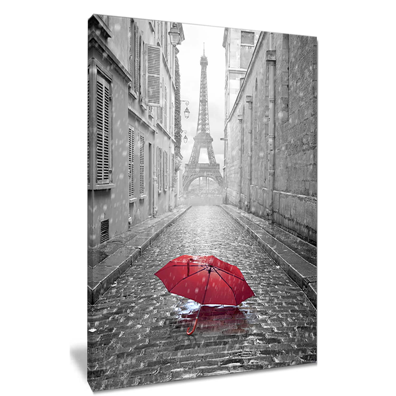 Designart - Eiffel View from Paris Street - Cityscape Photo Canvas Art Print