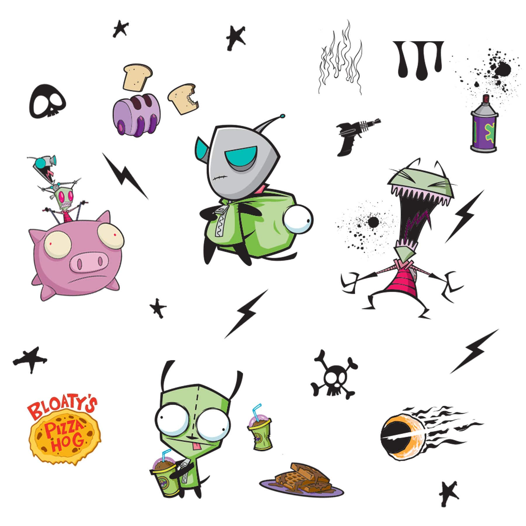 RoomMates Invader Zim Peel &#x26; Stick Wall Decals