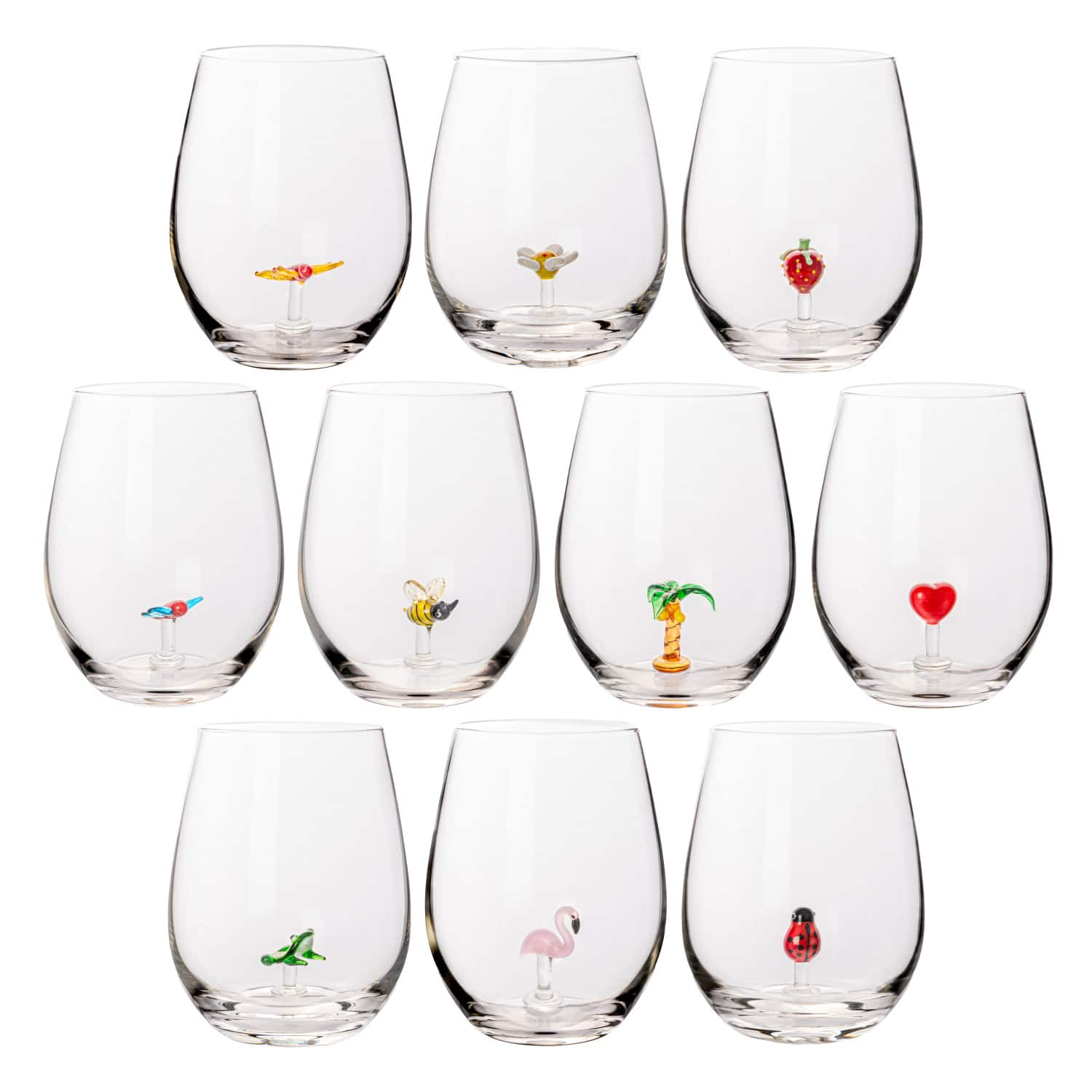 4.75&#x22; Round Stemless Wine Glass Set