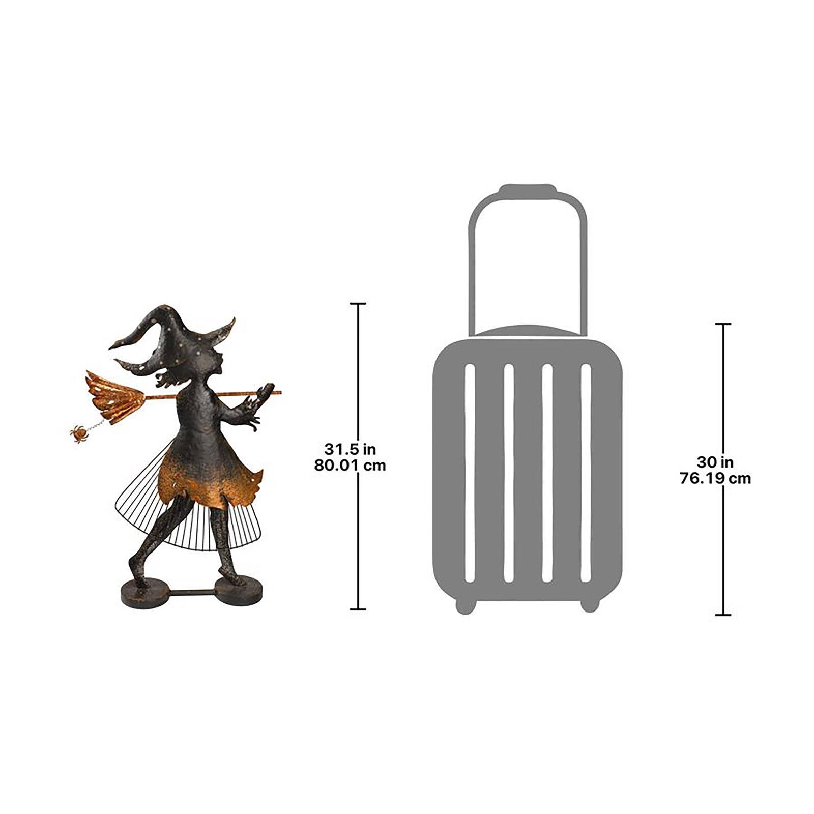 Design Toscano 2.6ft. Bewitched Blaise Metal Silhouette Witch Statue