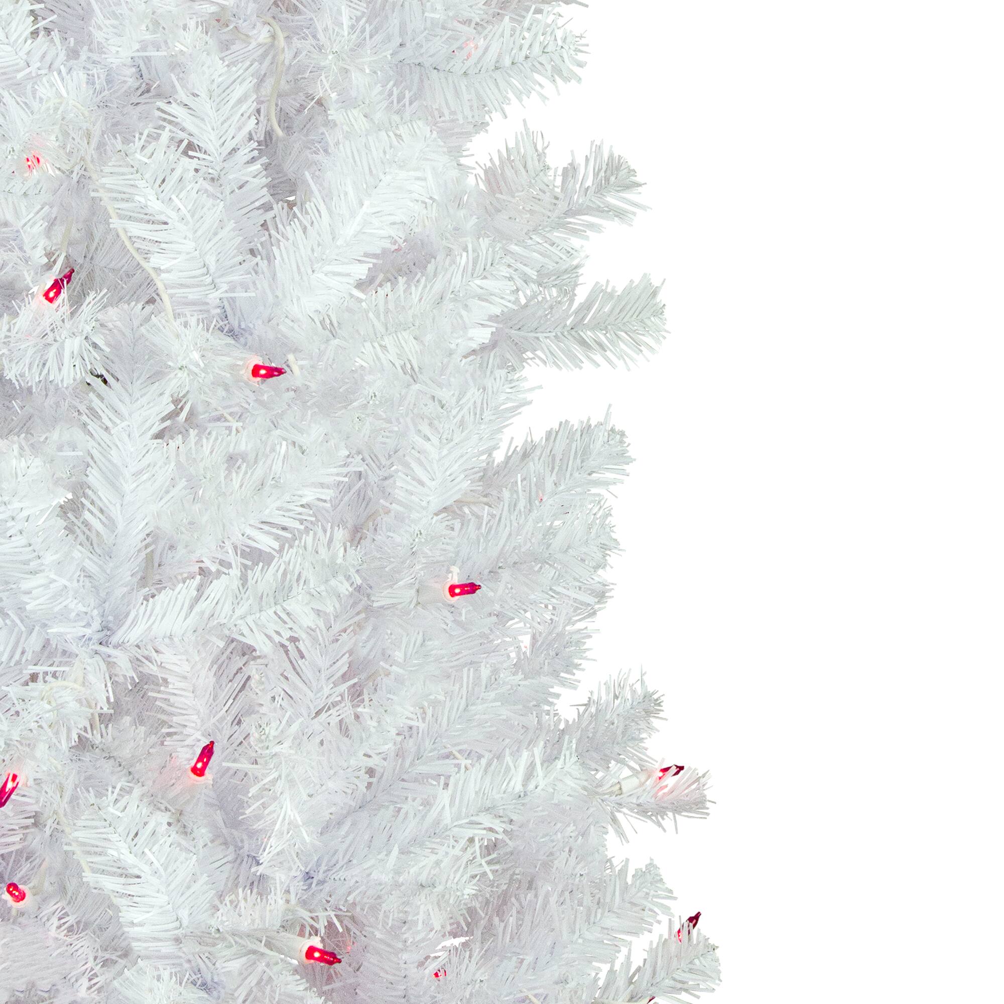 6.5ft. Pre-Lit Woodbury White Pine Artificial Christmas Tree, Pink Lights