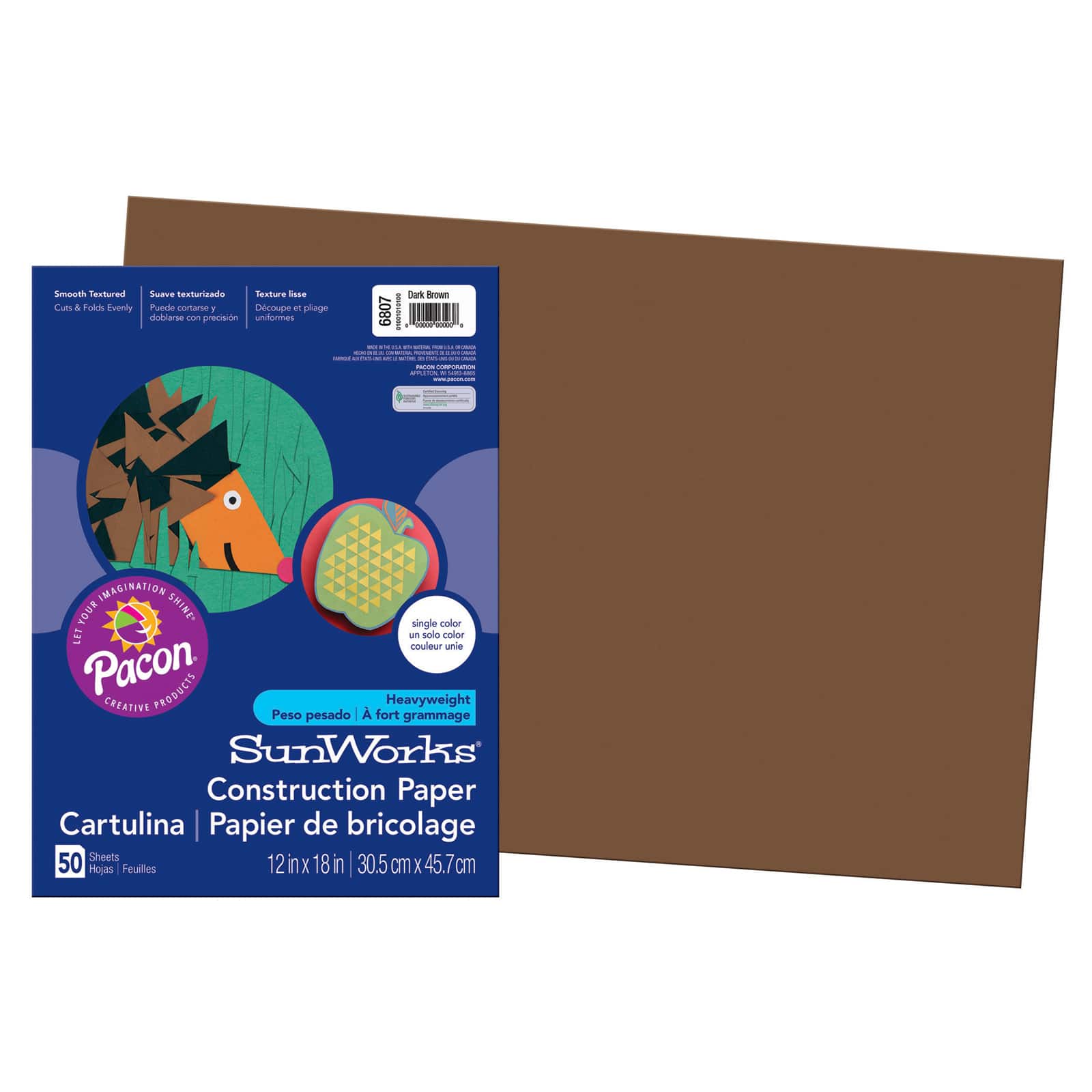 Basis Light Brown 12 x 12 70# Text Sheets Pack of 50