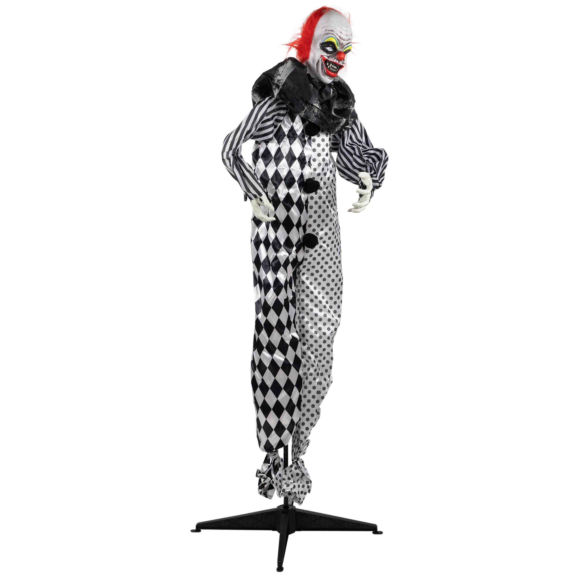 5.5ft. Animated Standing Clown with Glowing Eyes Halloween Decoration