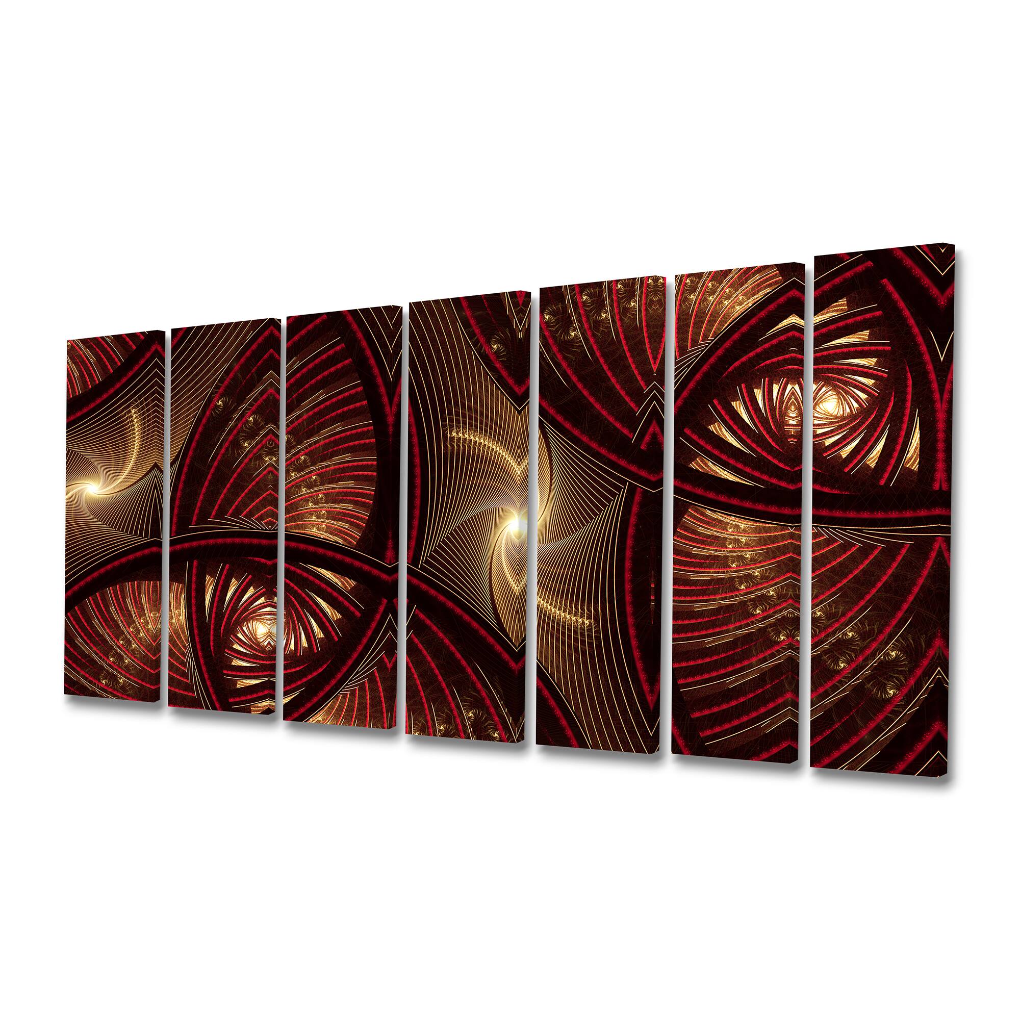 Designart - Brown Symmetrical Fractal Pattern - Floral Canvas Art Print