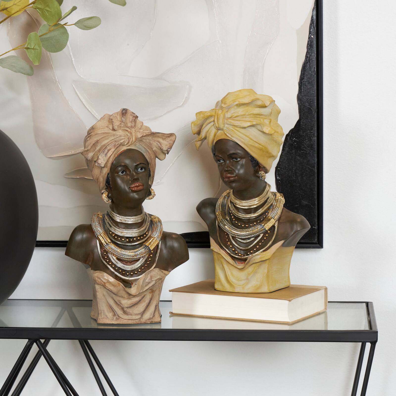 Indigenous African Inspired Bust Sculpture Set
