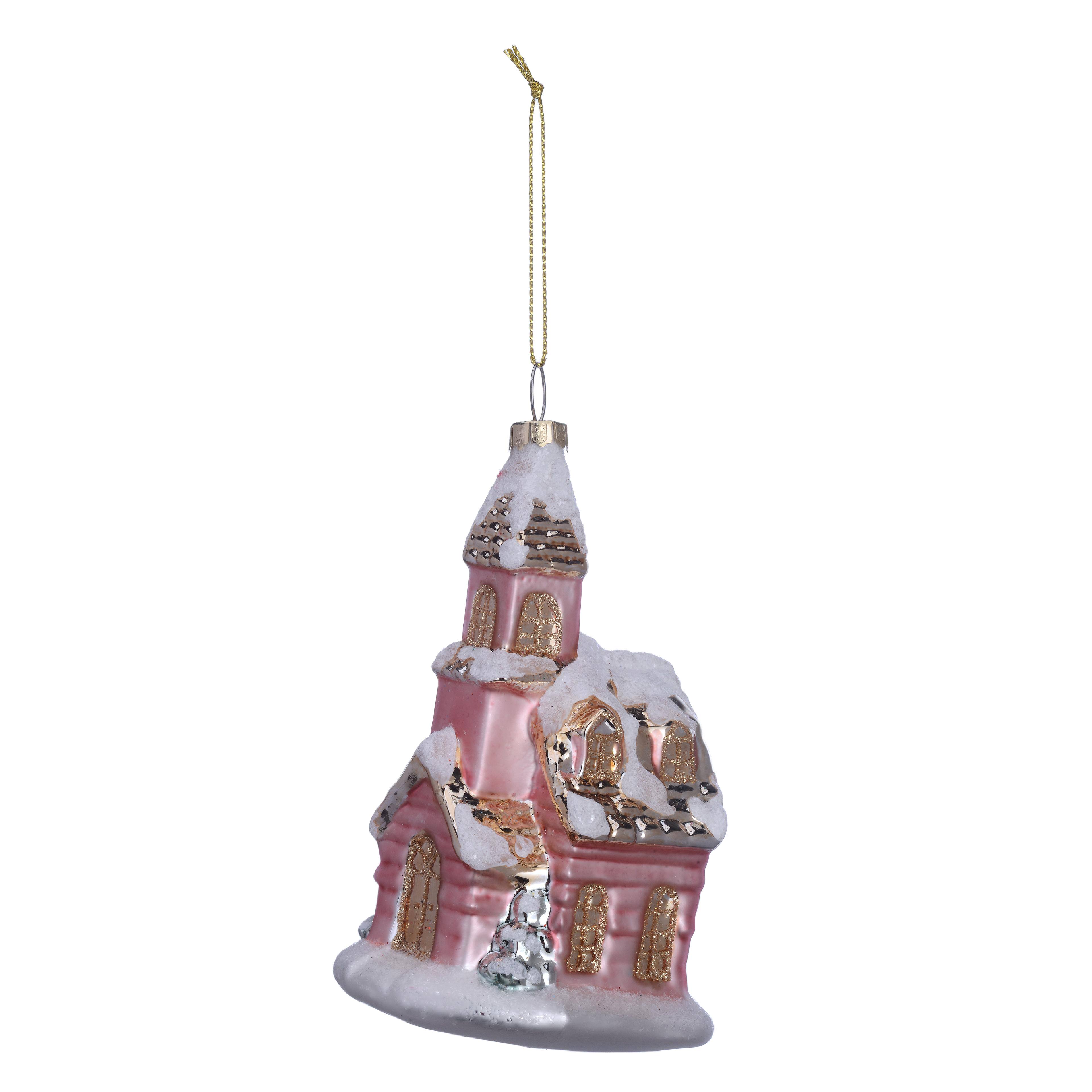 Ornement en forme d&#x2019;&#xE9;glise rose d&#x2019;Ashland