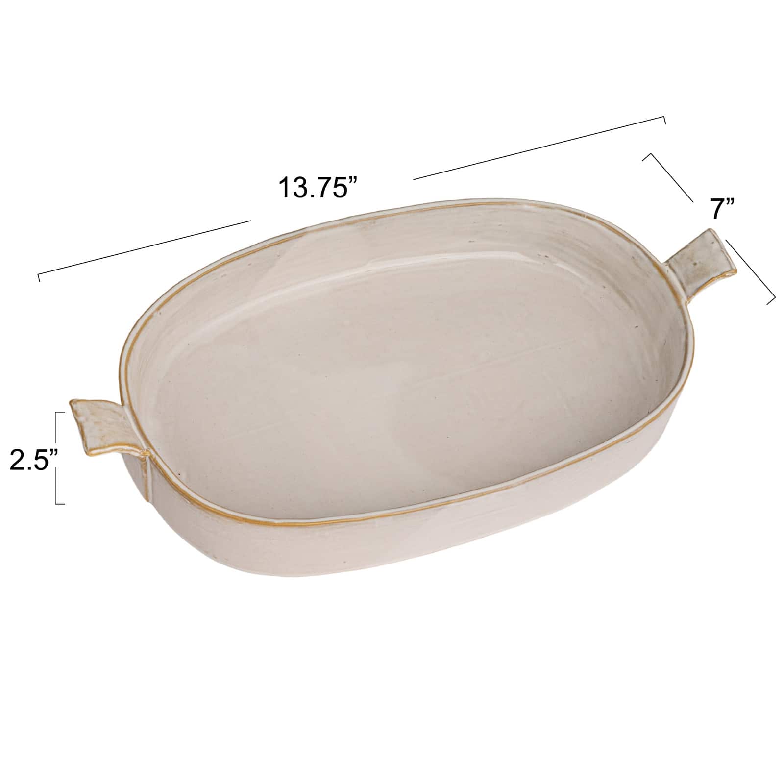 Hello Honey® 13.75" White Classic Elegance Stoneware Baker