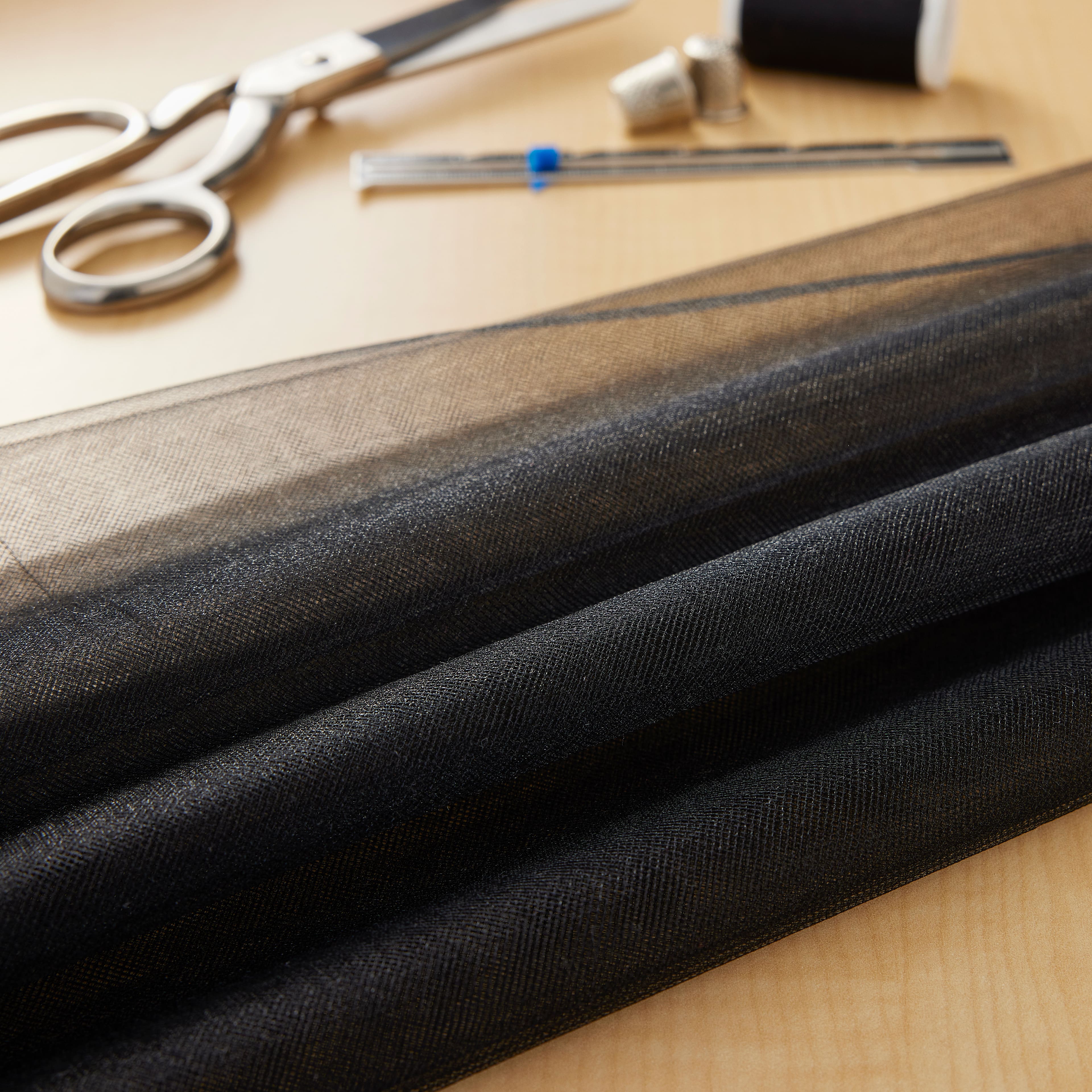 40 yd. Full Bolt: Wyla Black Shiny Tulle