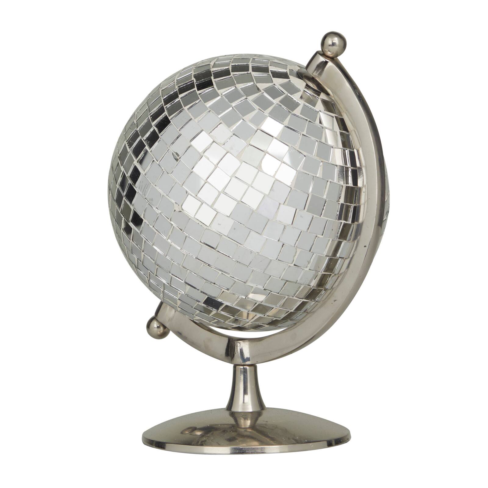 Silver Stainless Steel Glam Globe, 8" x 7" x 10"