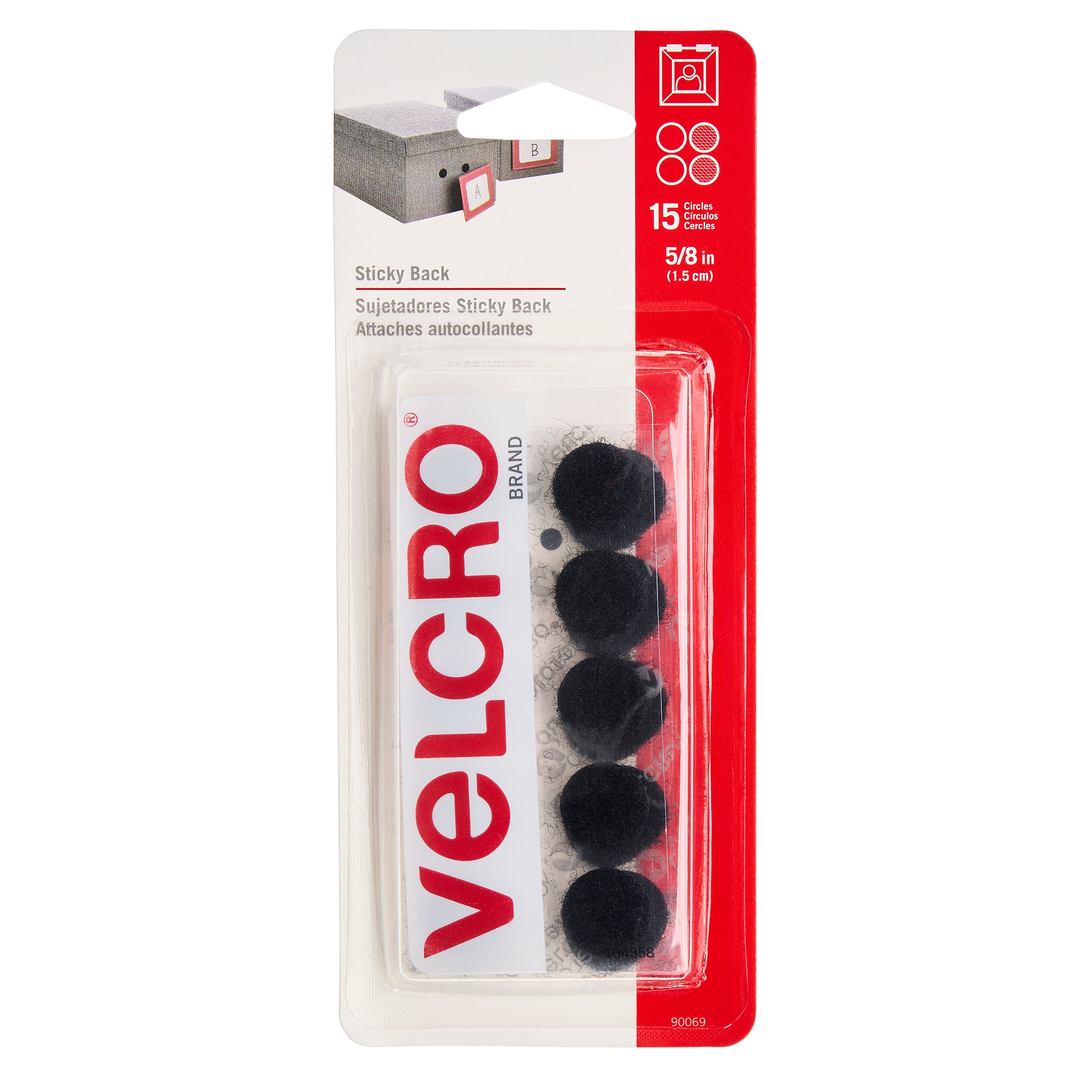 12 Packs: 15 ct. (180 total) VELCRO&#xAE; Brand Sticky Back Black Coins