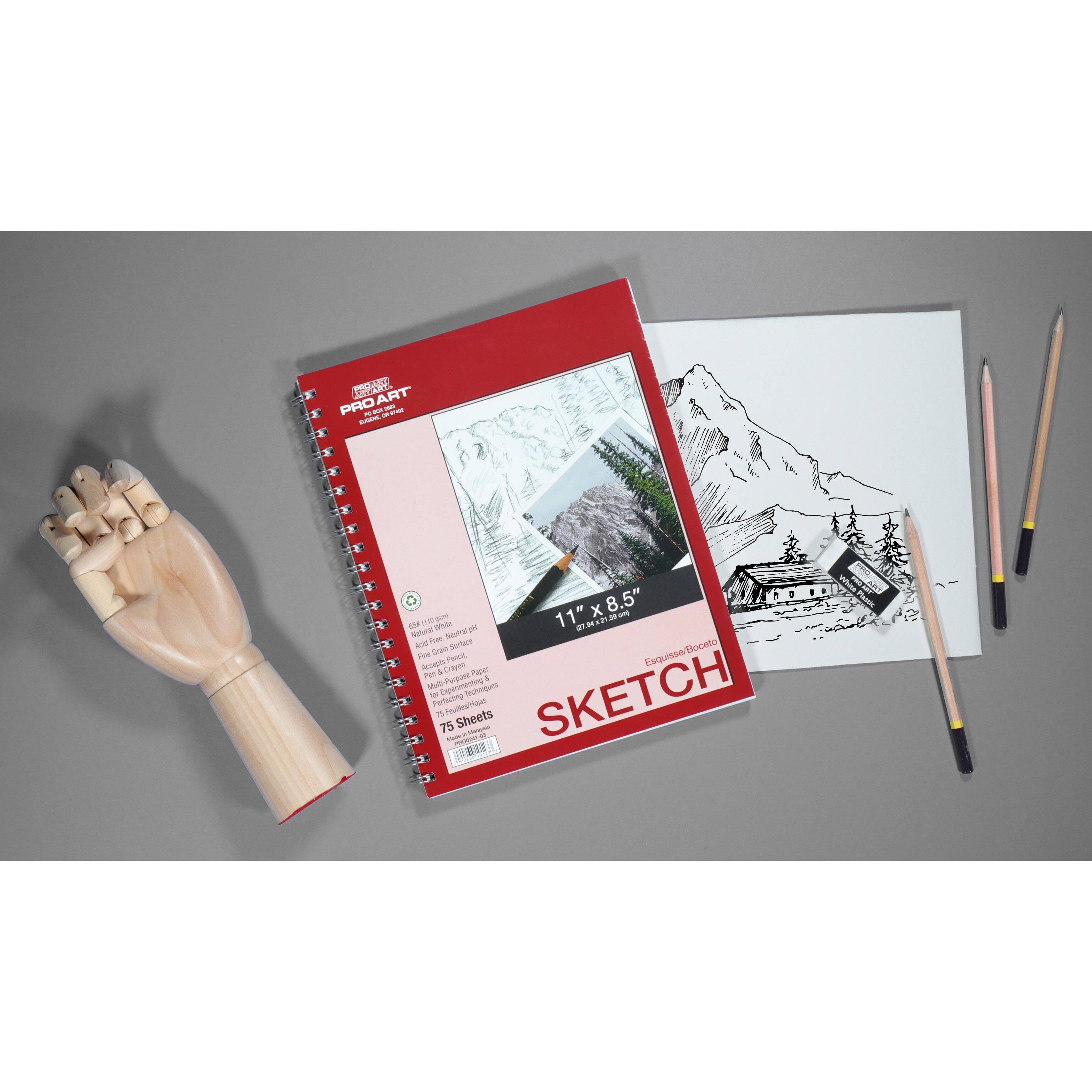 Pro Art&#xAE; Side Wire Sketch Pad, 8.5&#x22; x 11&#x22;