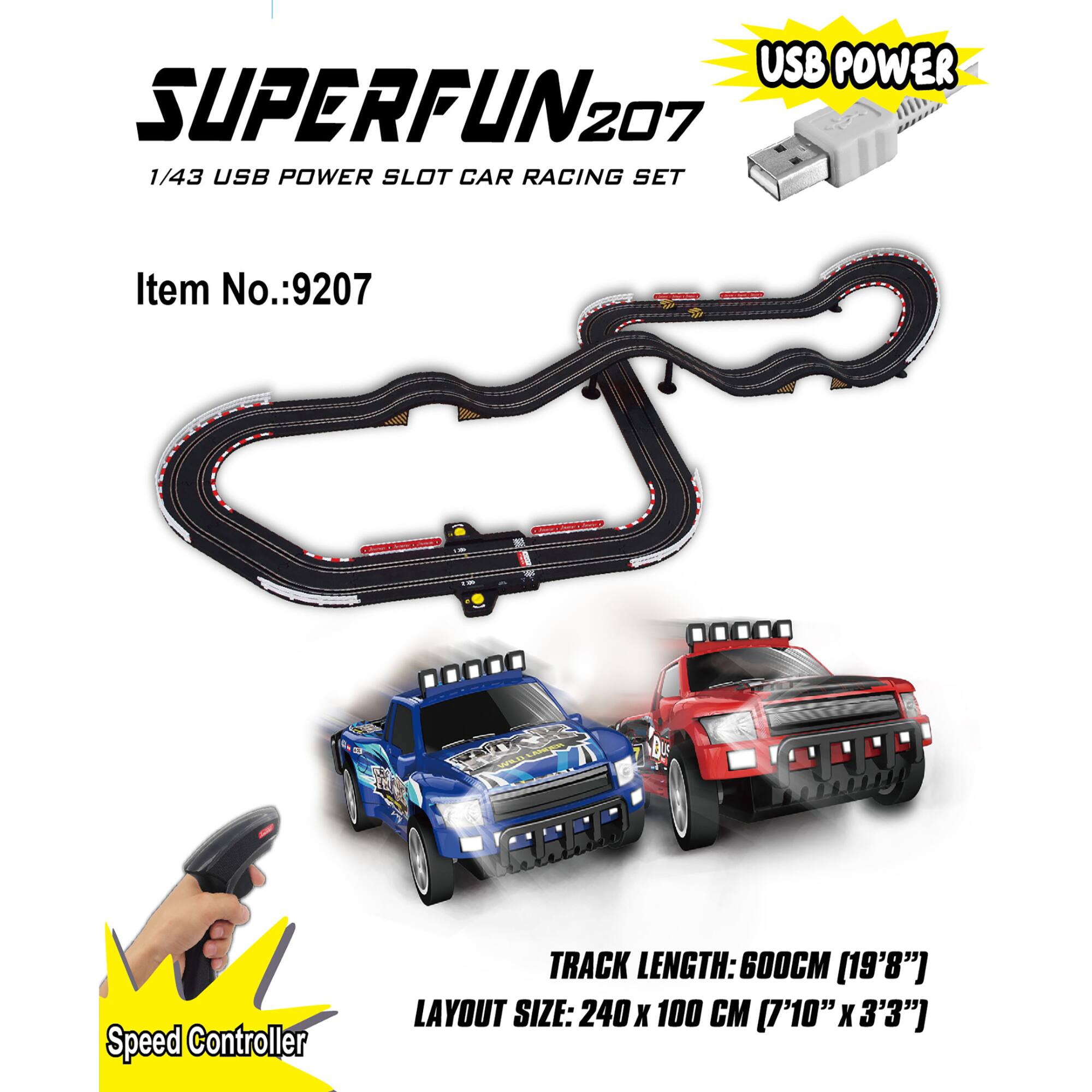 Joysway&#xAE; SuperFun 207 USB Power Slot Car Racing Set