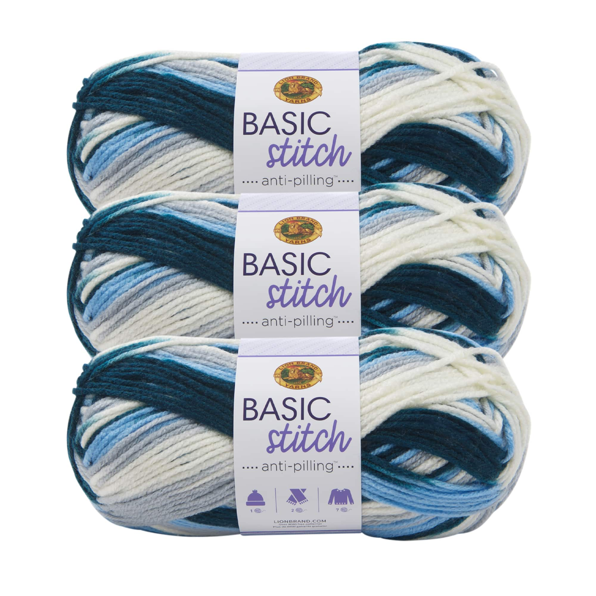 Lion Brand Basic Stitch Anti Pilling Yarn - Silver Heather