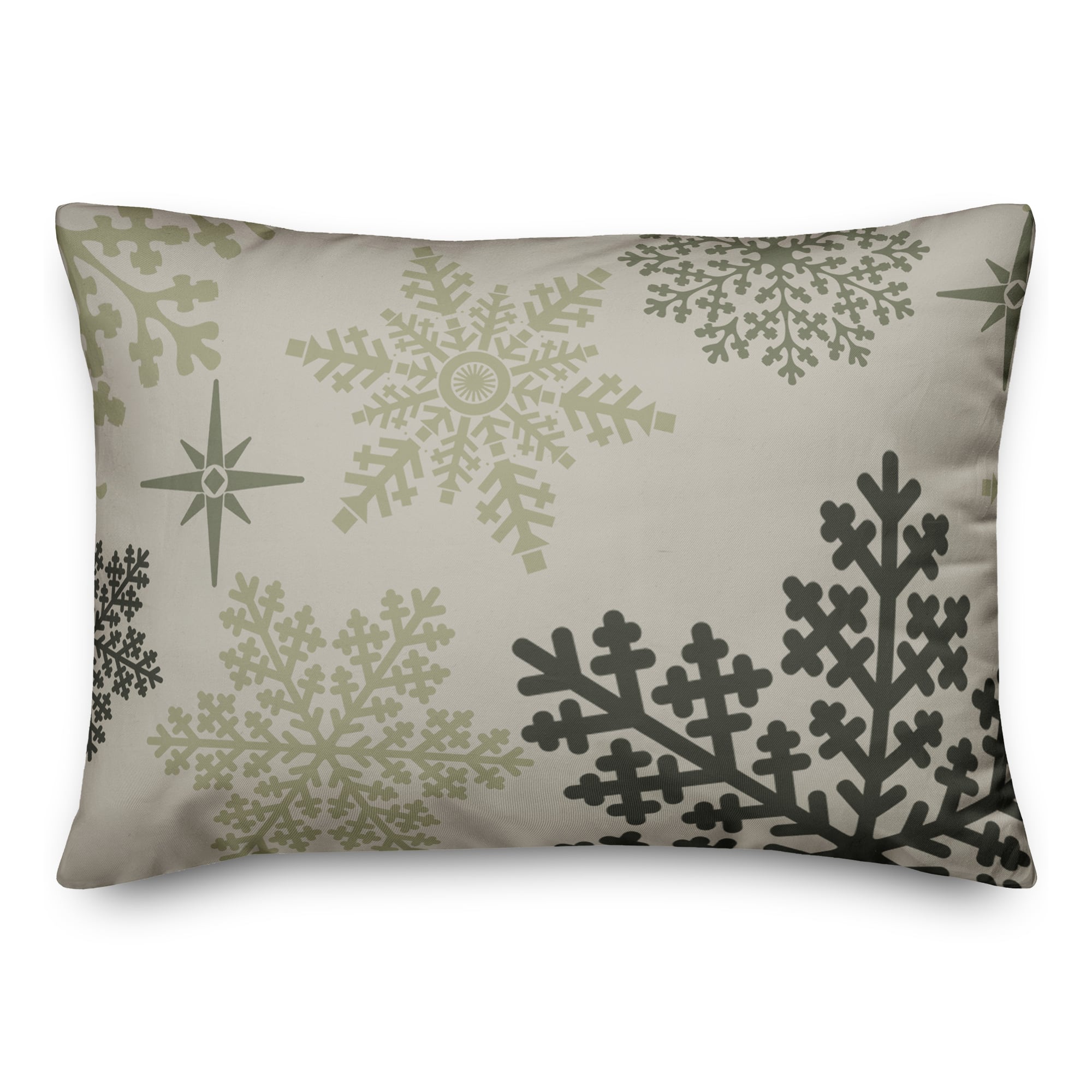 Snowflake Pattern Sage 14x20 Throw Pillow