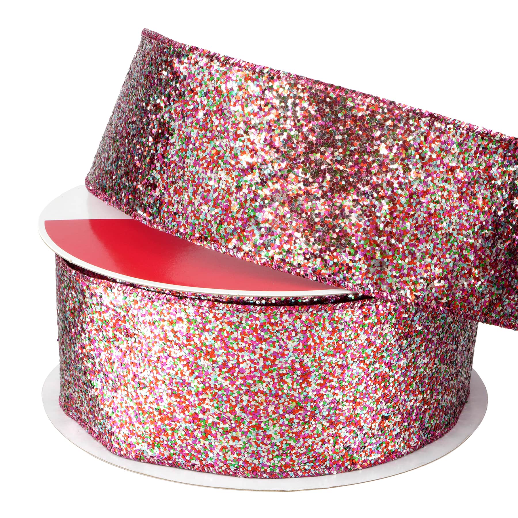 2.5" x 80ft. Pink Glitter Wired Jumbo Ribbon by Celebrate It®