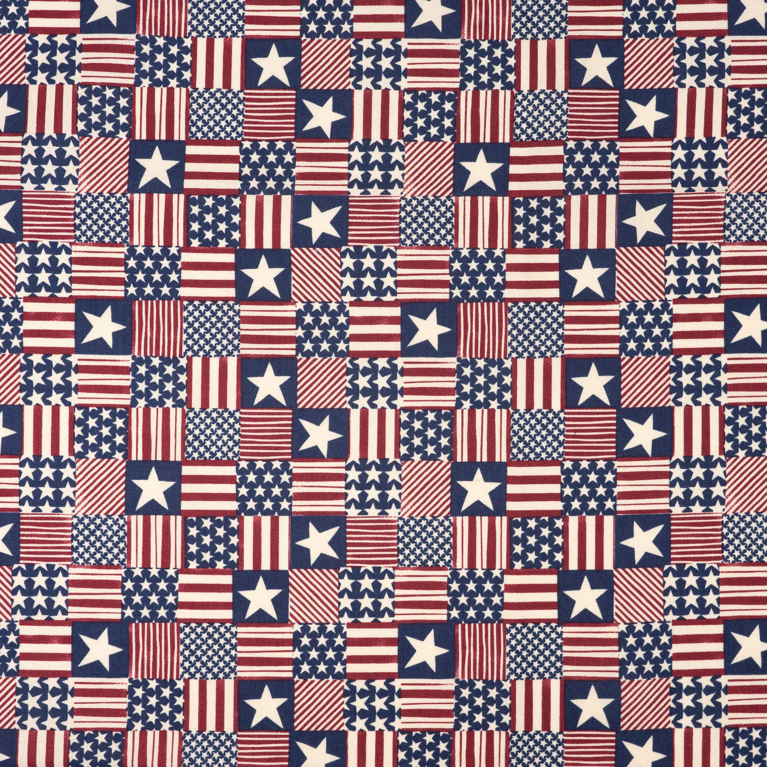 SINGER Patch Stars Stripes Cotton Fabric