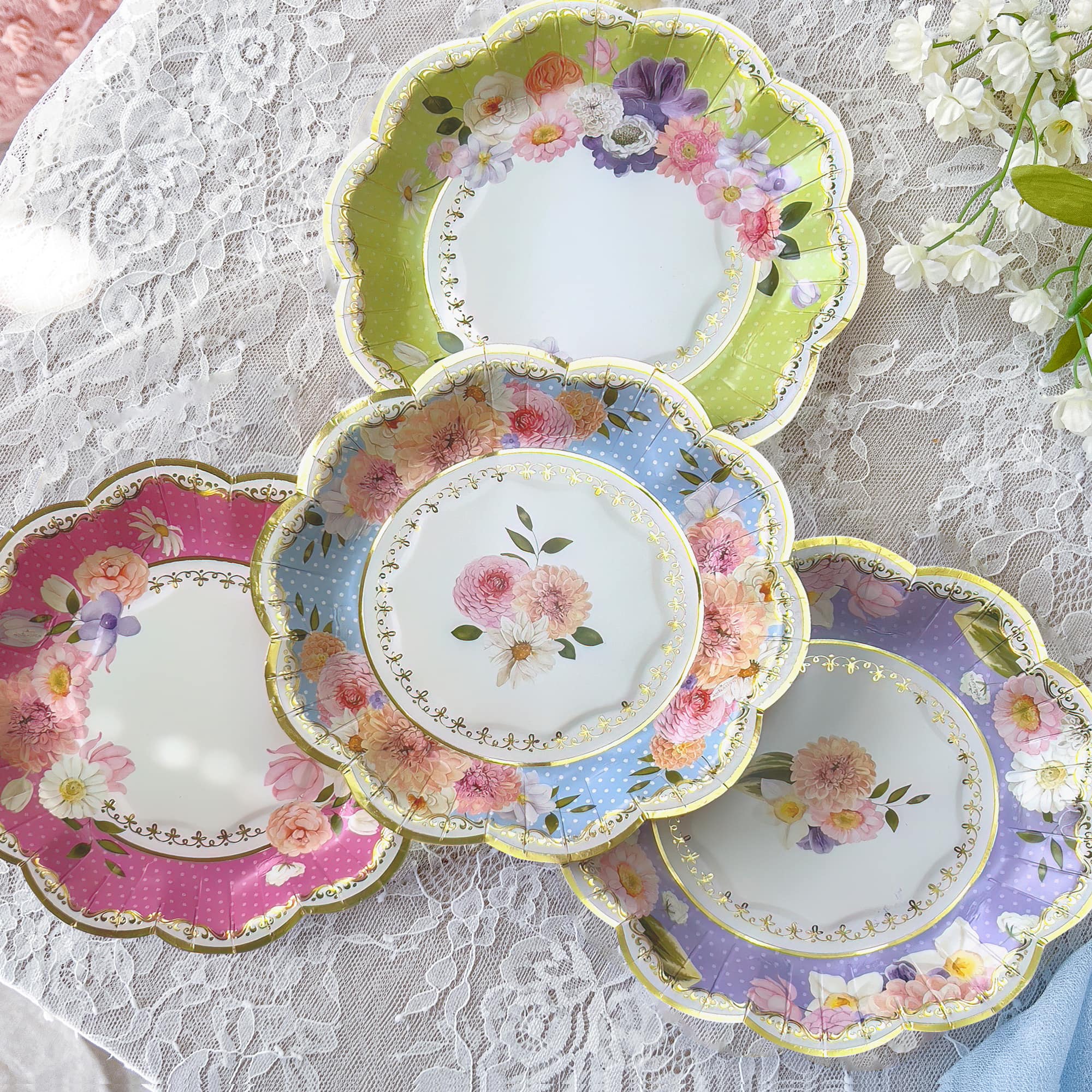 Kate Aspen® 7" Vintage Floral Tea Party Paper Plates, 16ct.