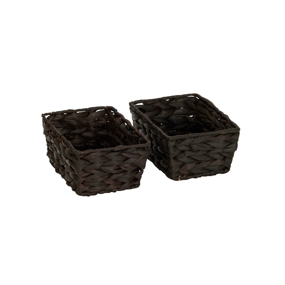 Household Essentials Dark Brown Wicker Storage Basket Set
