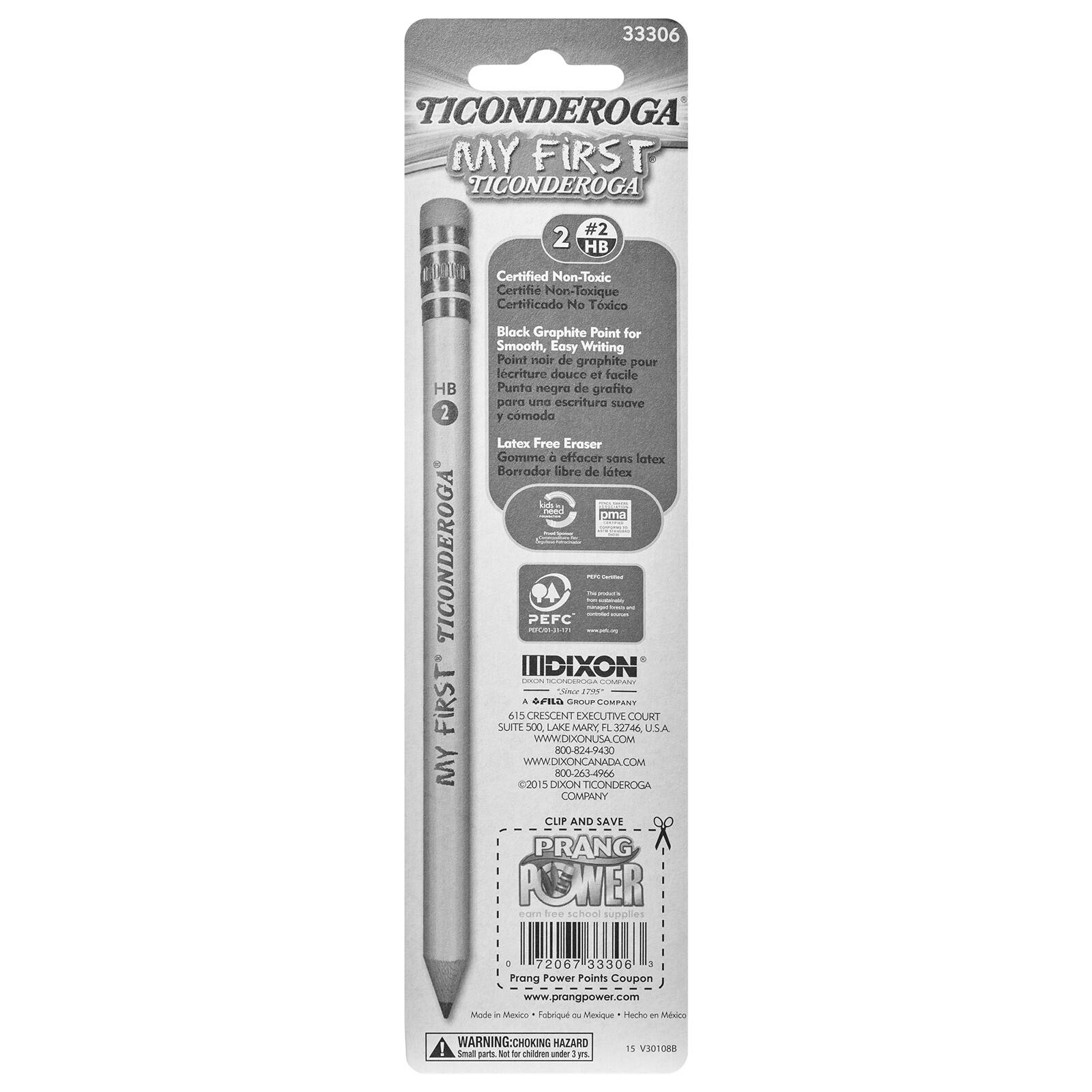 Ticonderoga&#xAE; My First No.2 Sharpened Pencils, 12 Packs of 2