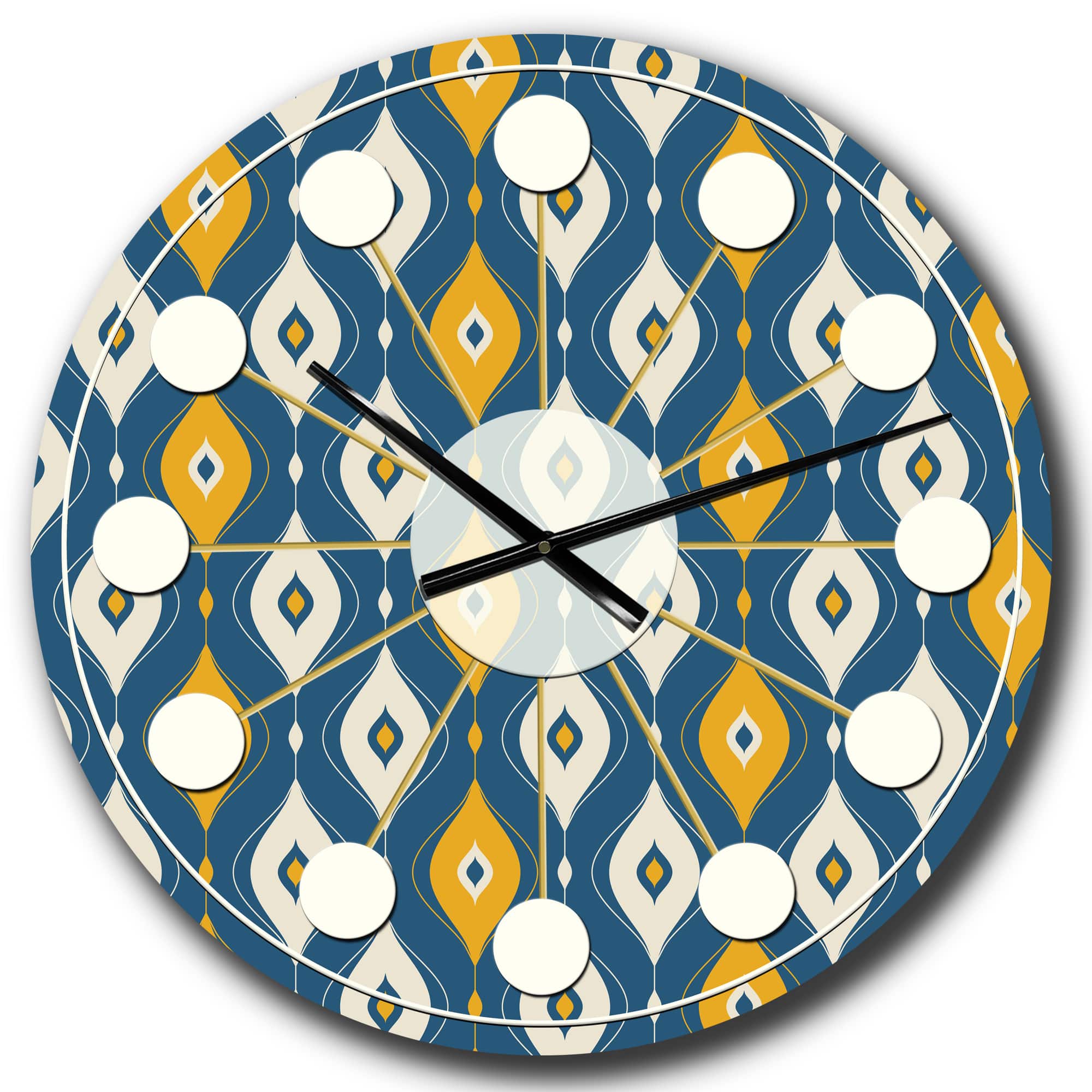 Designart 'Retro Abstract Pattern Ii Mid-Century Modern Wall Clock