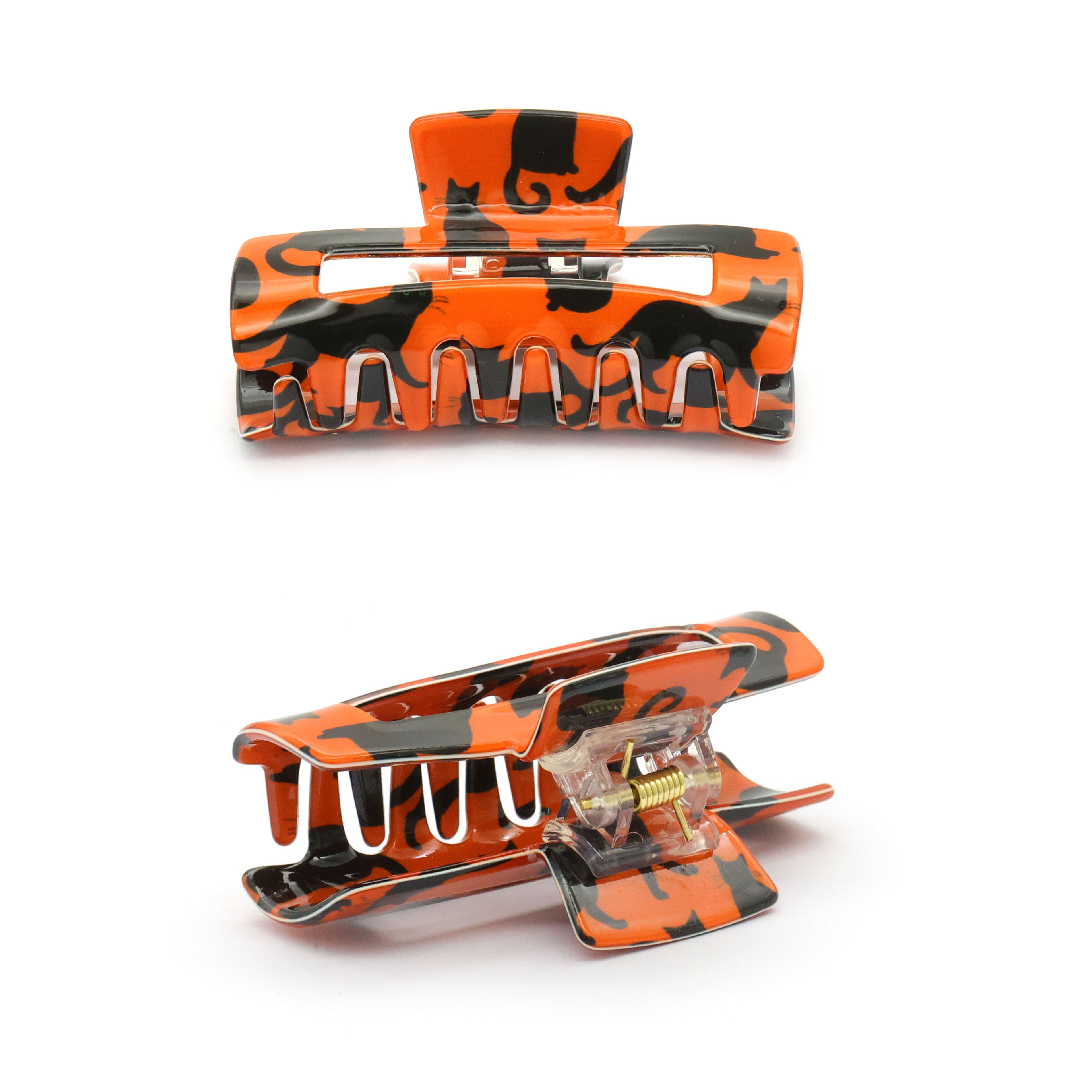 Orange &#x26; Black Cat Claw Clip by Celebrate It&#x2122;