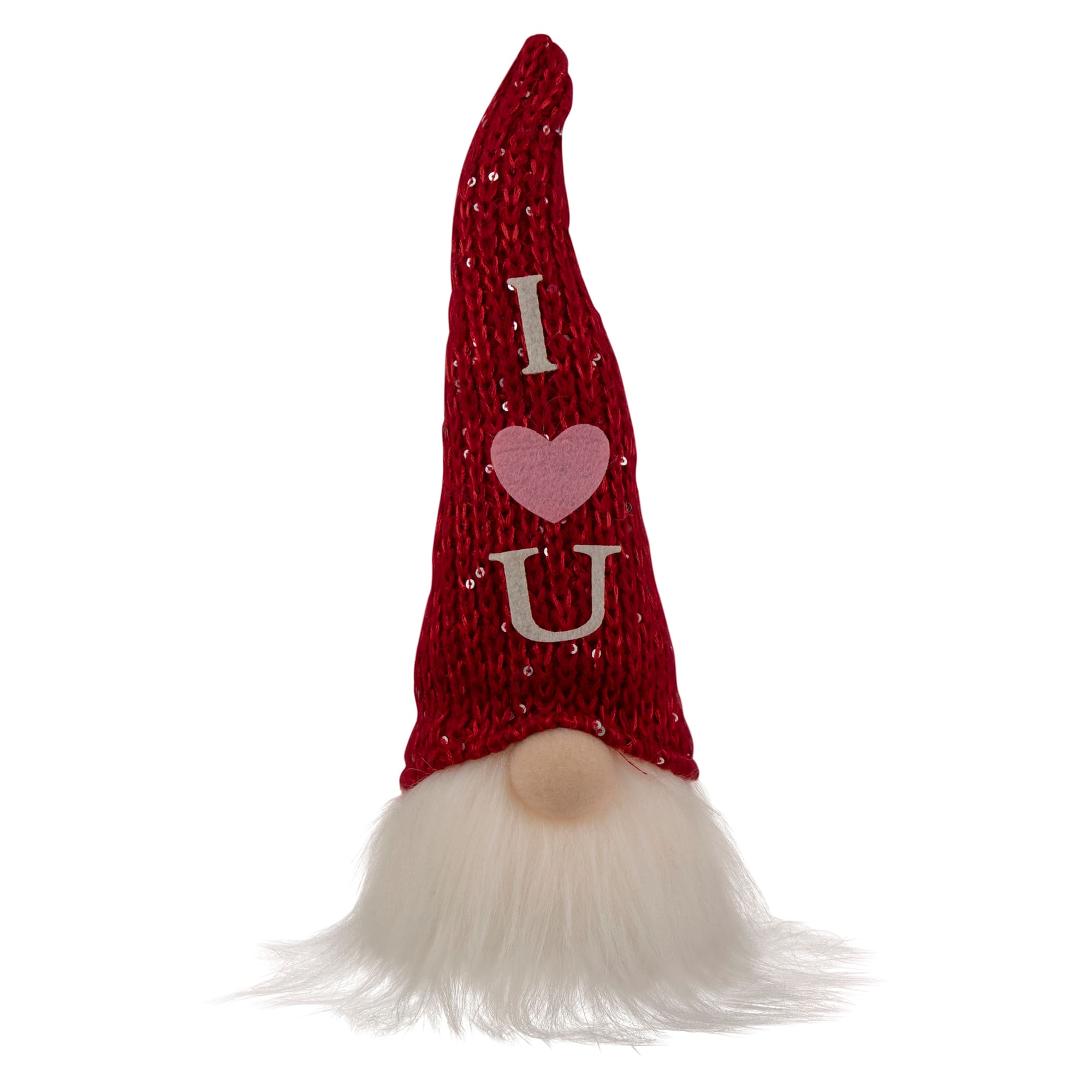 11.5&#x22; Red Knit &#x27;I Love You&#x27; Hat Valentine&#x27;s Day Gnome