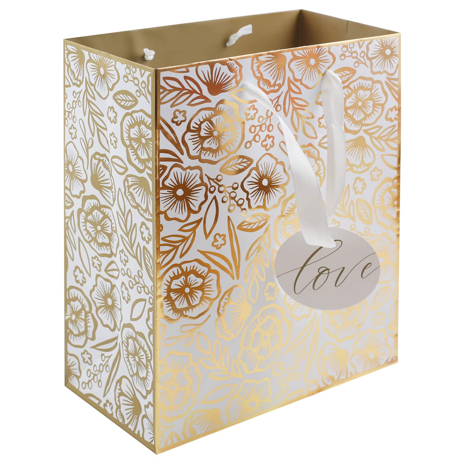 Medium Gold Floral Gift Bag by Celebrate It&#x2122;