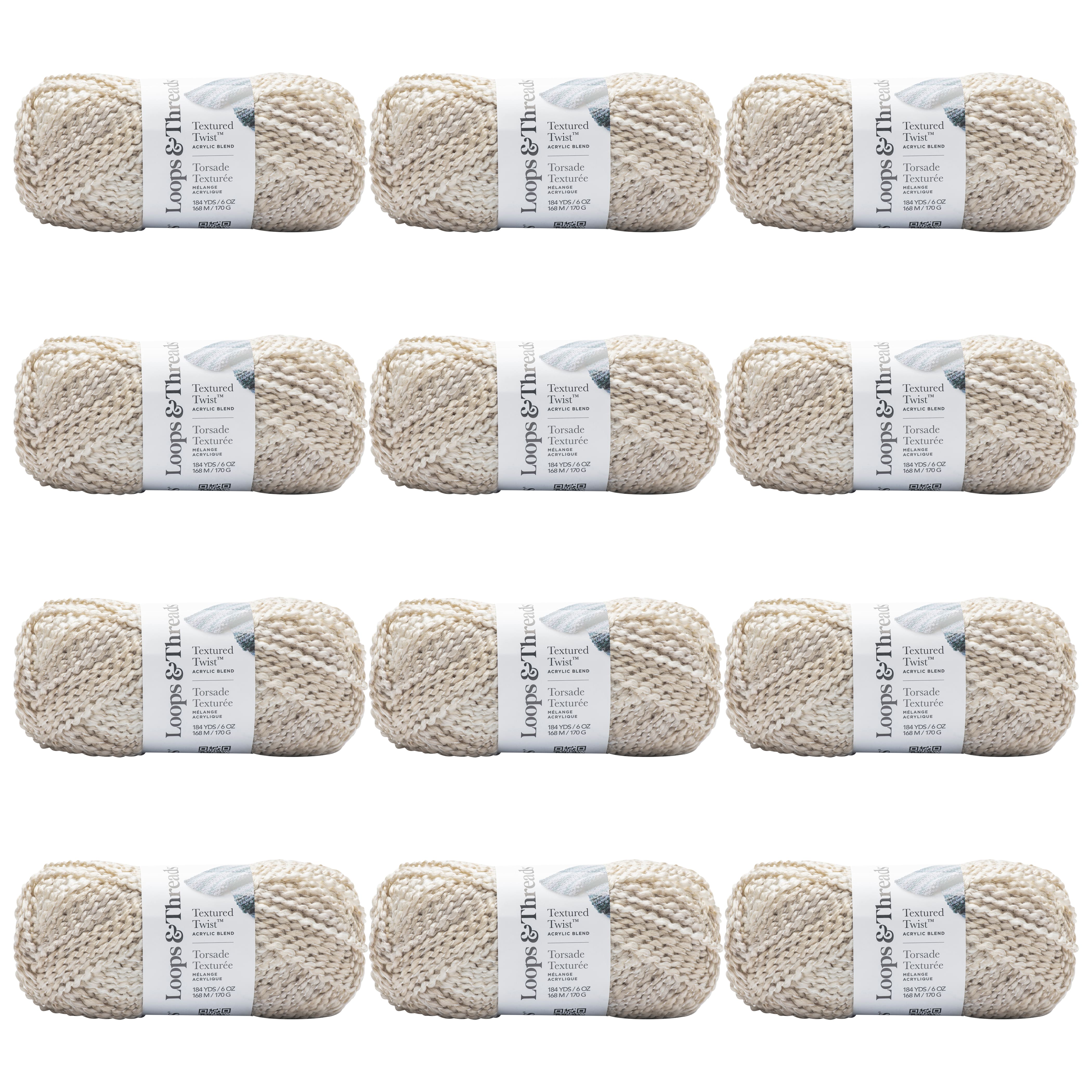 12 Pack: Textured Twist&#x2122; Yarn by Loops &#x26; Threads&#xAE;