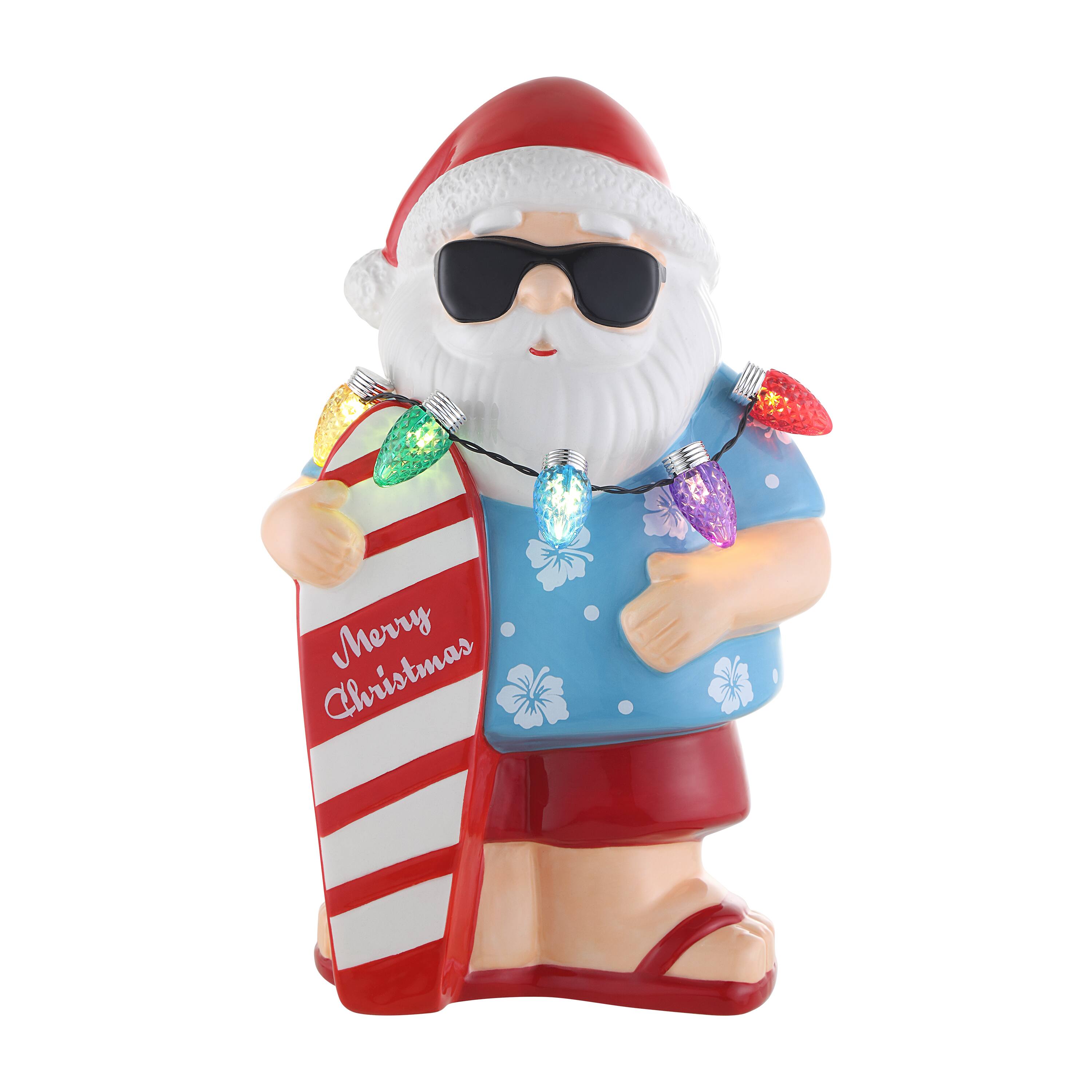 10&#x22; Ceramic Beach Santa