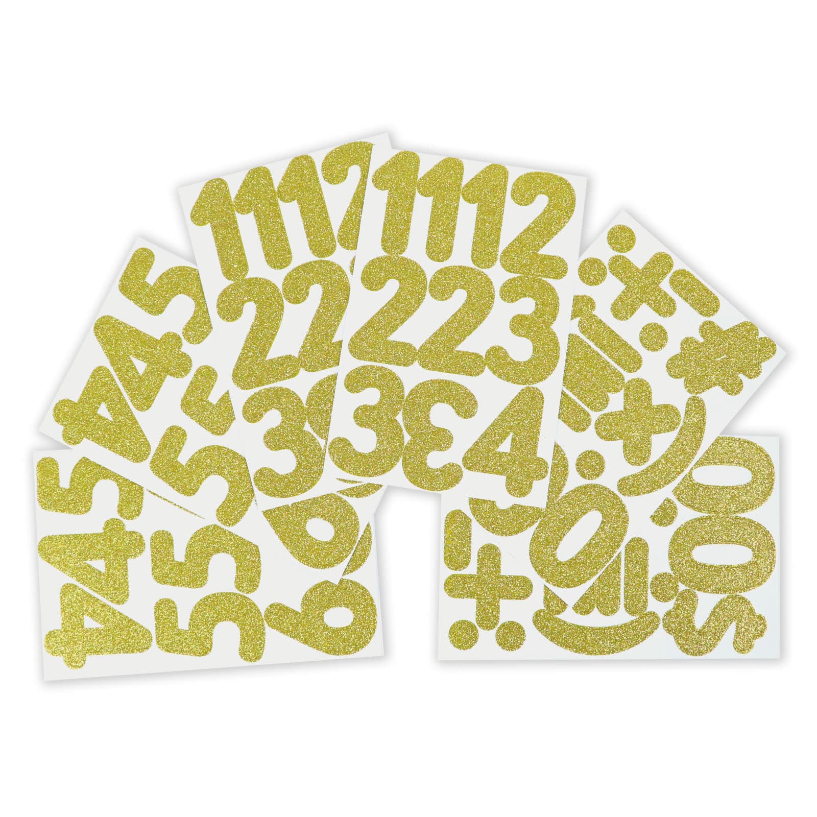 12 Pack: Gold Glitter Rounded Number Stickers by Recollections™