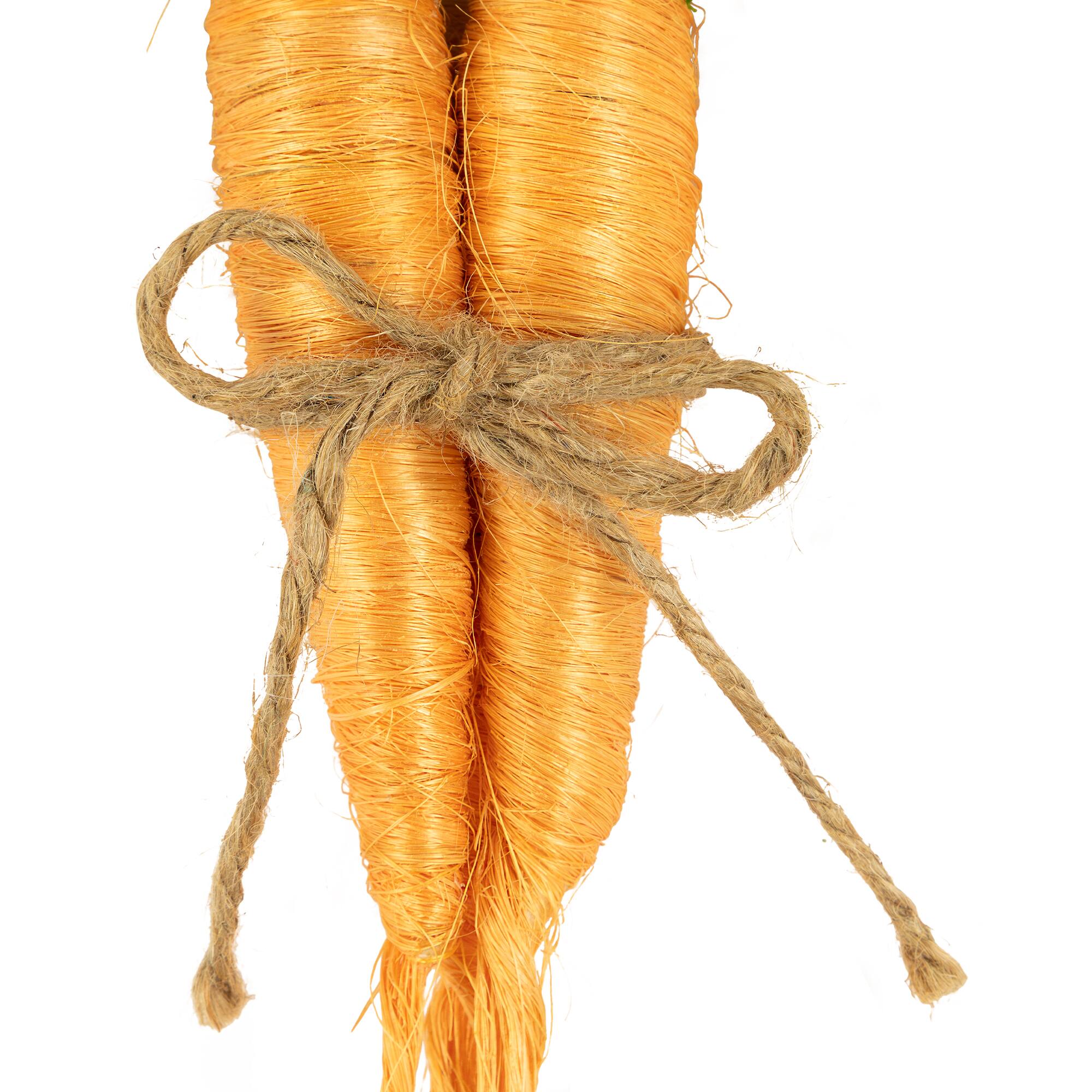 9&#x22; Orange Straw Carrot Easter Decorations Set