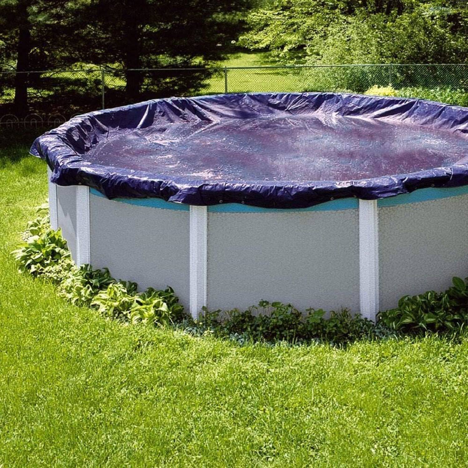 Swim Central 24ft. Blue Round Super Guard Above Ground Swimming Pool Winter Cover
